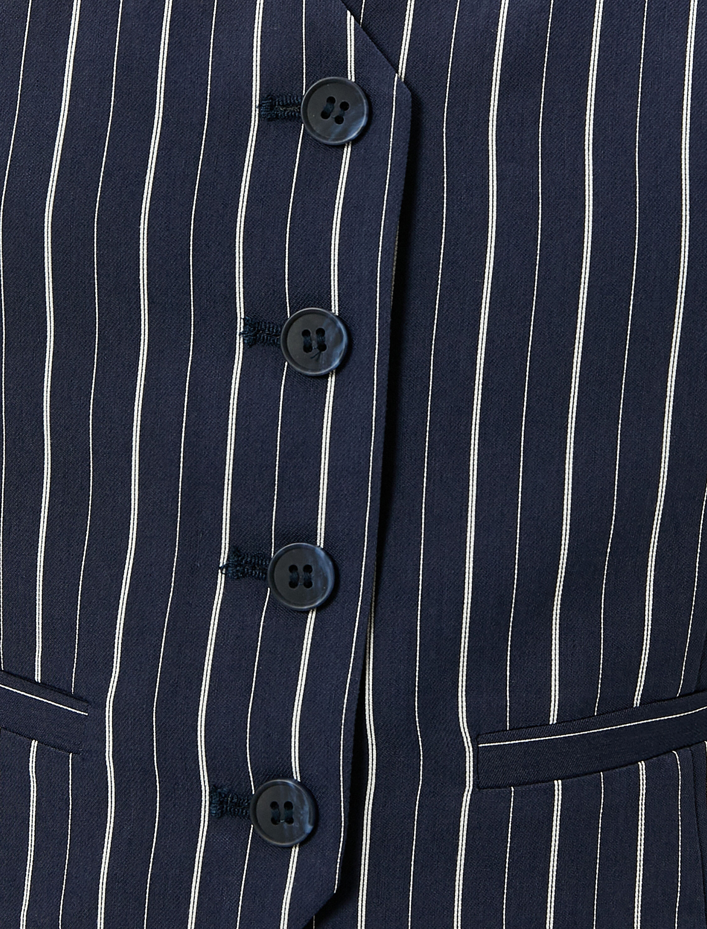   Crop Yelek Düğmeli Fleto Cepli Slim Fit V Yaka