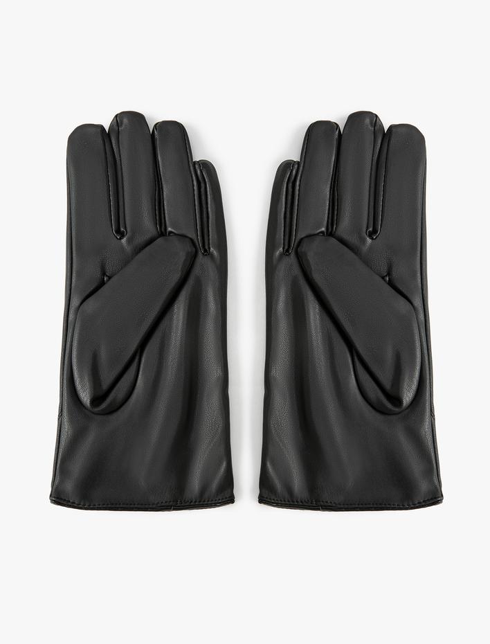 Erkek Eldiven Deri Görünümlü Fermuar Detaylı