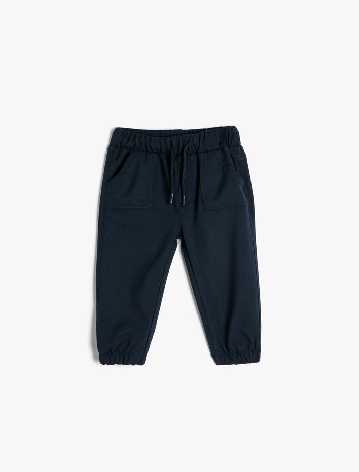 Erkek Bebek Jogger Pantolon Beli Bağlamalı Cepli