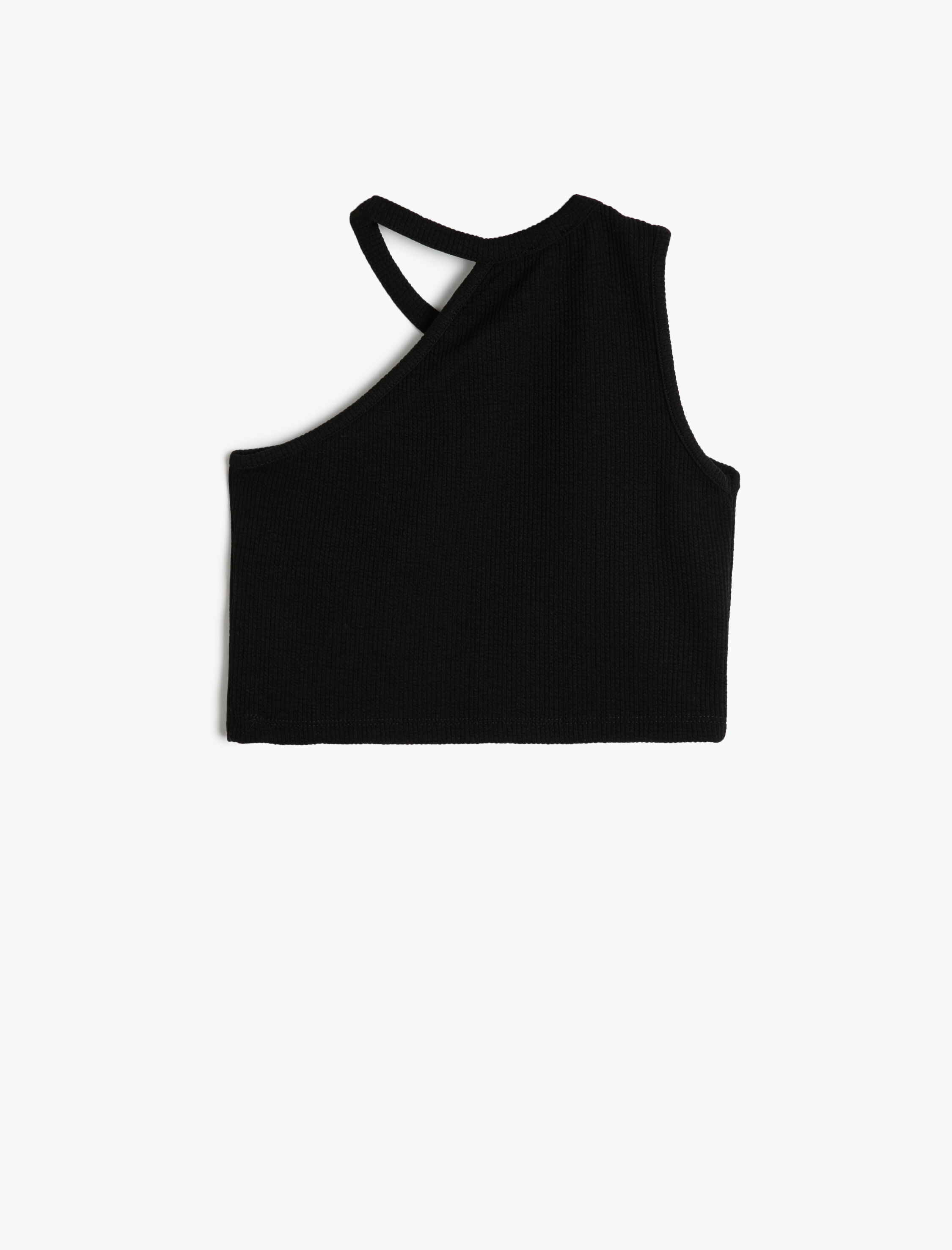 Kız Çocuk Crop Atlet Tek Omuz Yuvarlak Yaka Ribanalı