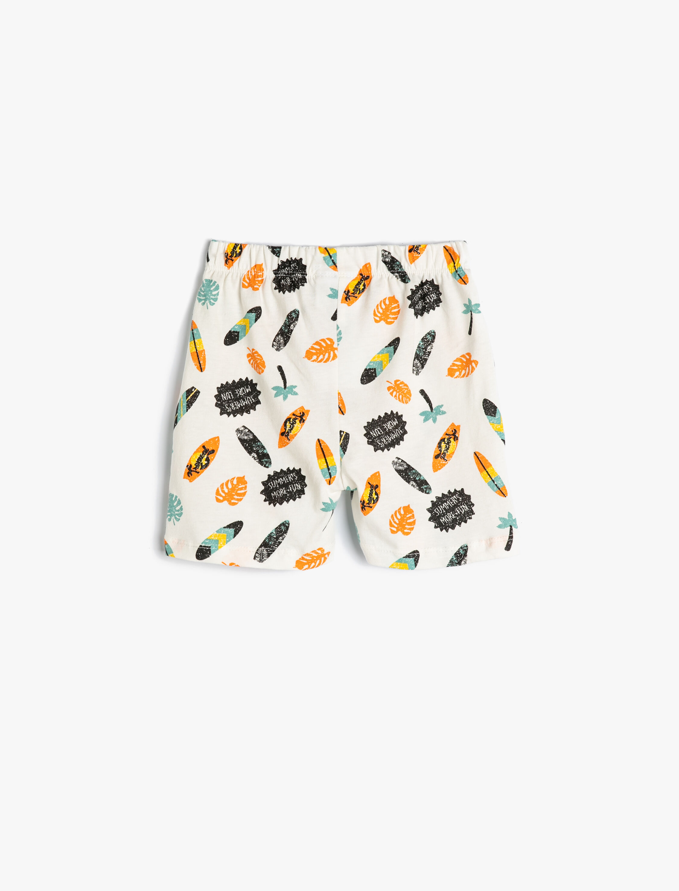  Erkek Bebek Sörf Baskılı Şort Beli Bağlamalı Pamuklu