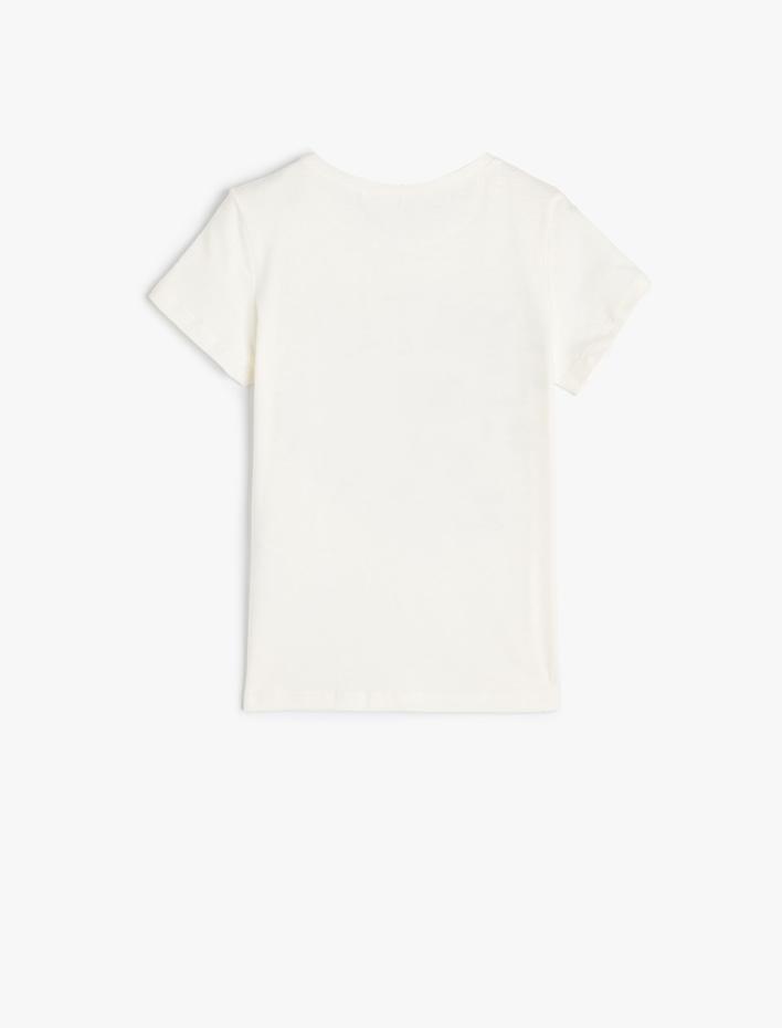 Kız Çocuk London Tişört Kısa Kollu Bisiklet Yaka Pamuklu