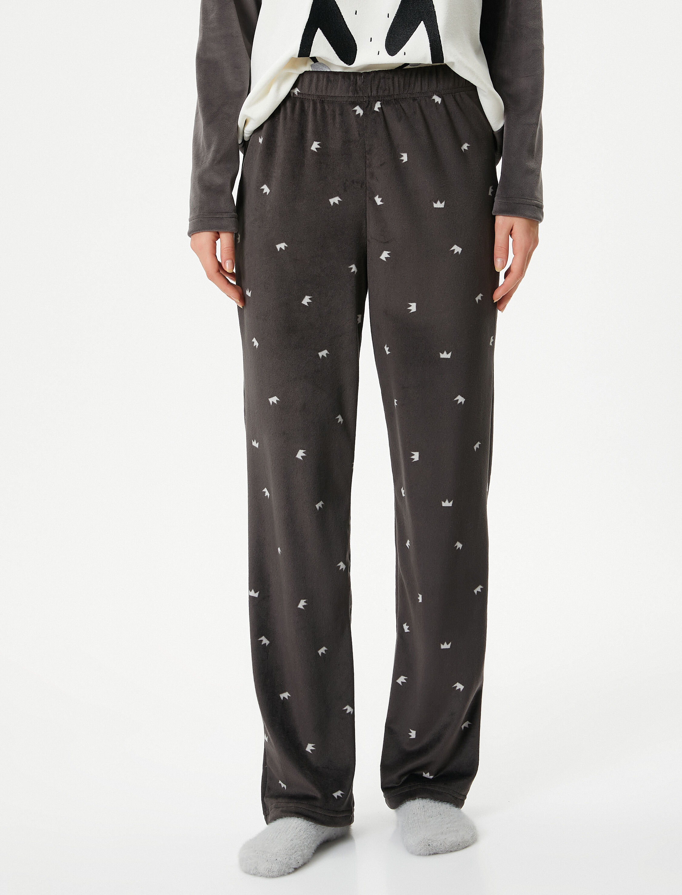   Polar Pijama Altı Beli Bağcıklı