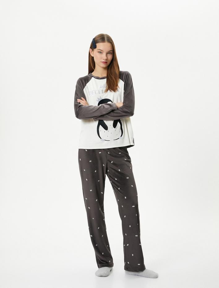  Polar Pijama Altı Beli Bağcıklı