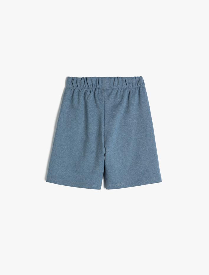 Erkek Çocuk Basic Şort Baskı Detaylı Beli Bağlamalı Pamuk Karışımlı