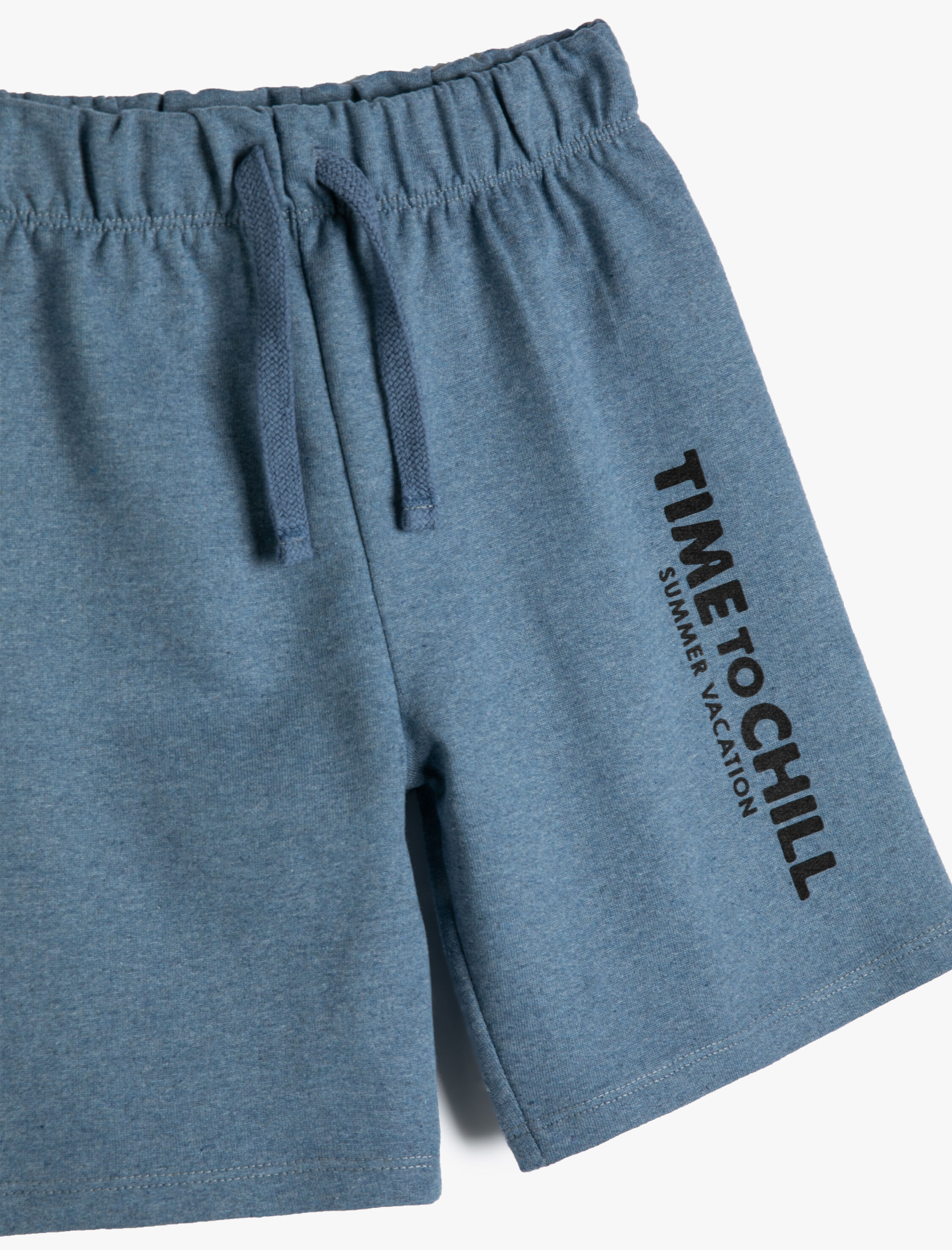  Erkek Çocuk Basic Şort Baskı Detaylı Beli Bağlamalı Pamuk Karışımlı