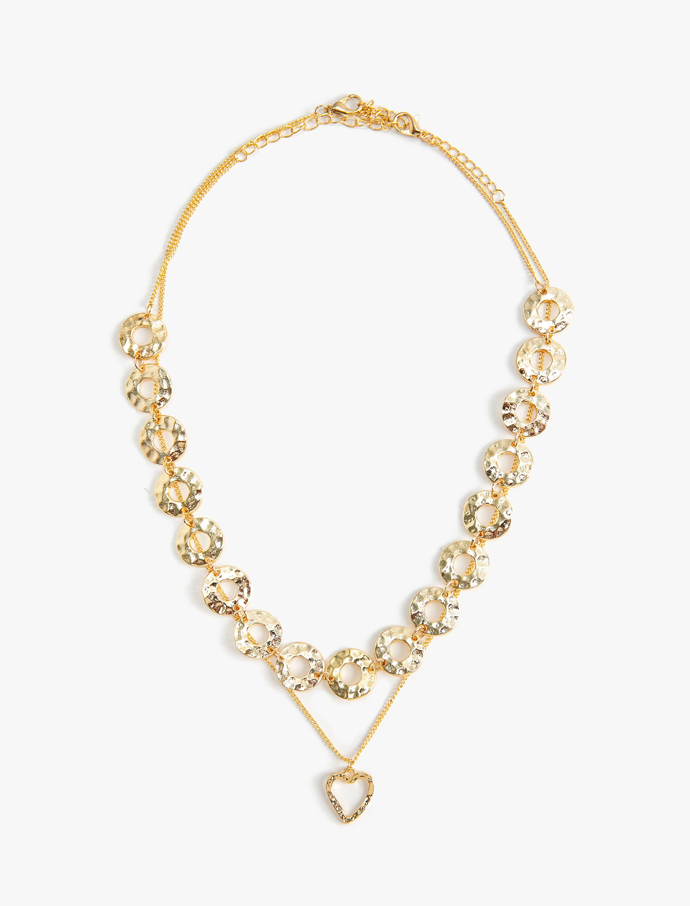  Kadın Kalpli Choker Kolye Katlı Zincir