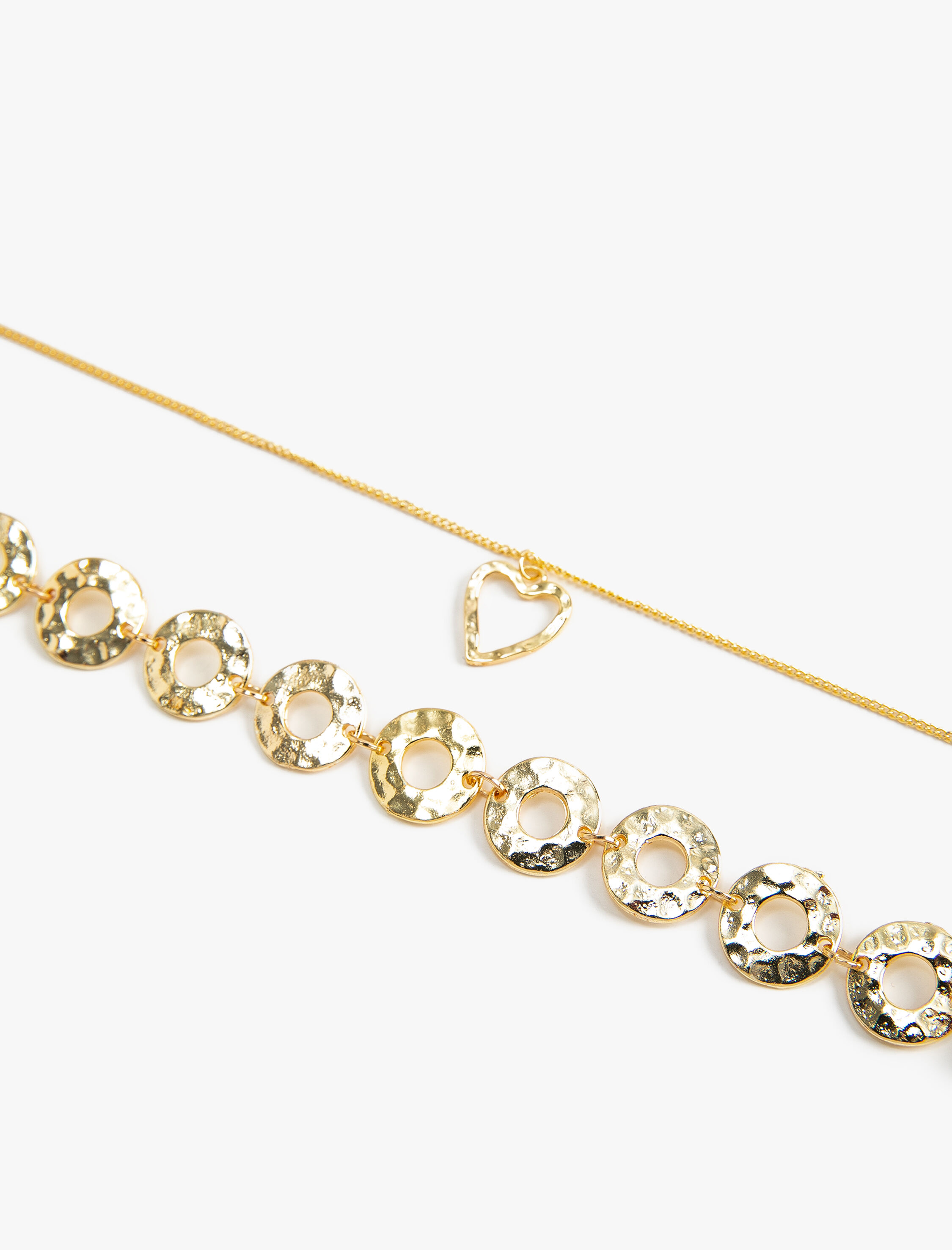  Kadın Kalpli Choker Kolye Katlı Zincir