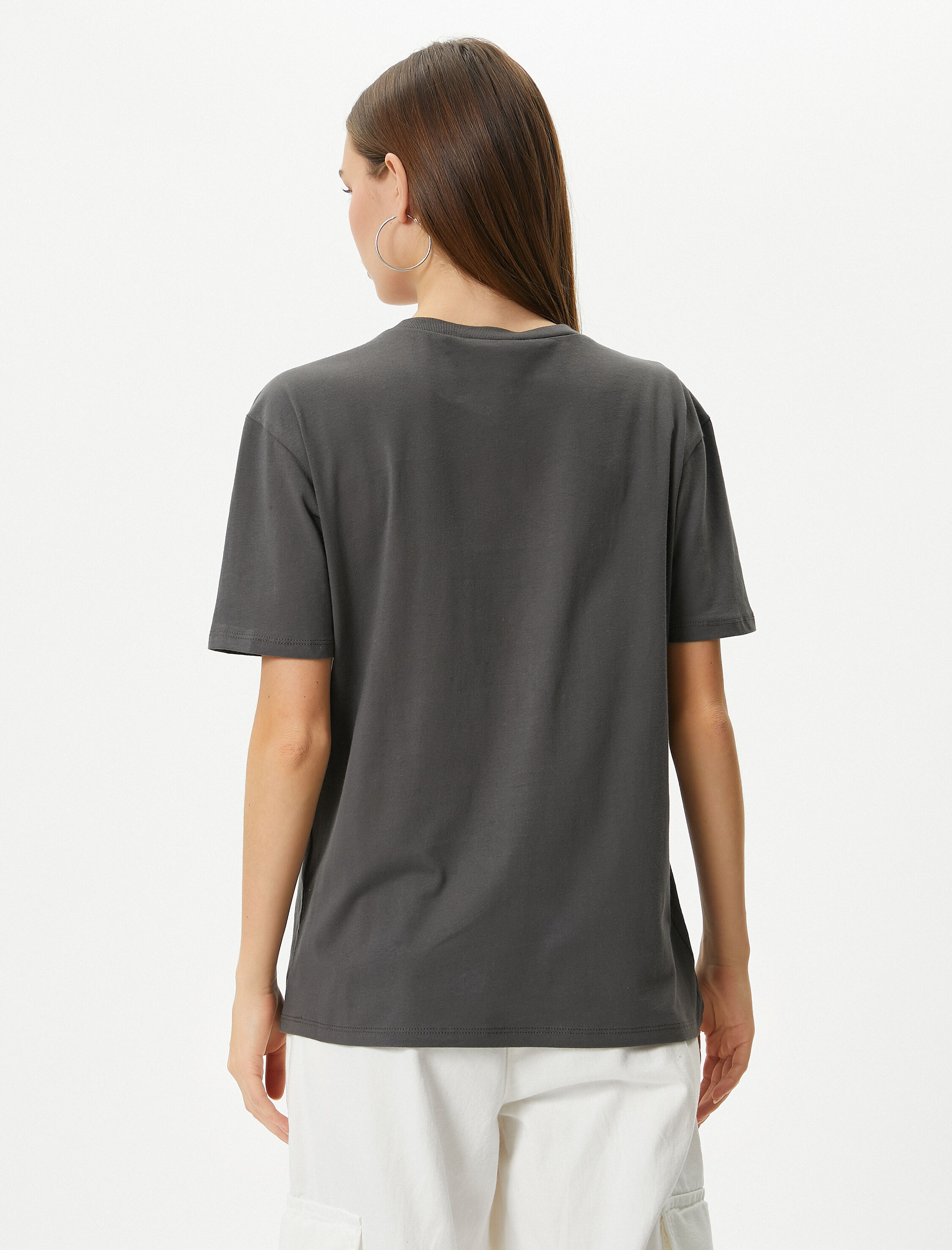   Baskılı Tişört Müzik Temalı Kısa Kollu Bisiklet Yaka Pamuklu