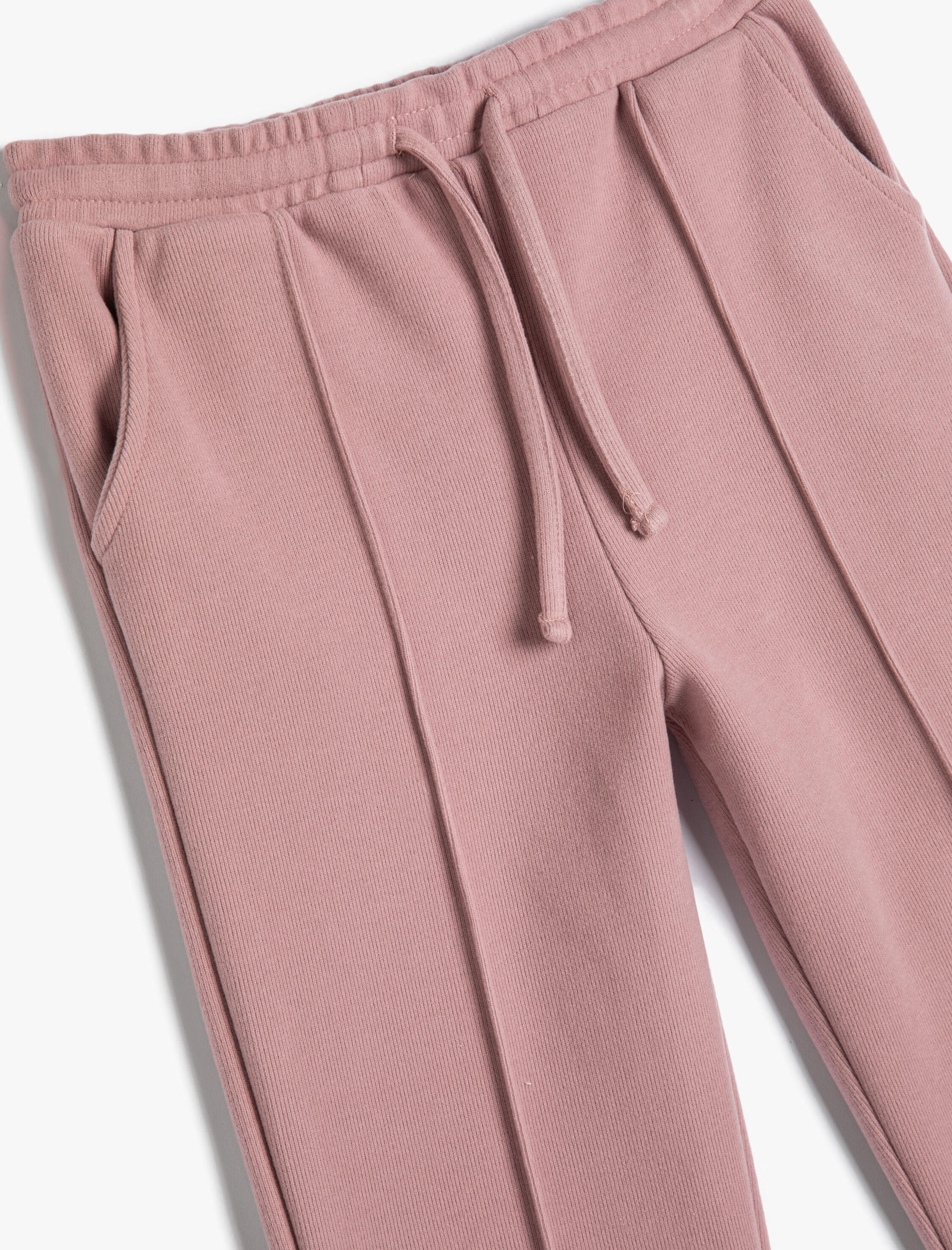  Kız Çocuk Basic Eşofman Altı Nervürlü Beli Bağlamalı Cepli