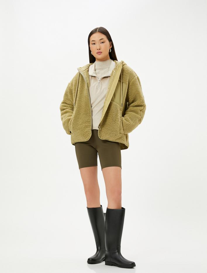  Polar Kayak Ceketi Kapüşonlu Fermuarlı Cep Detaylı