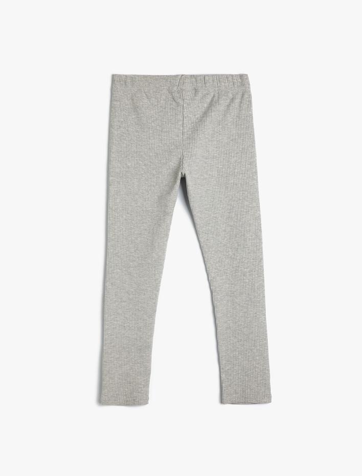 Kız Çocuk Fitilli Tayt Pamuklu Standart Bel Dar Kalıp