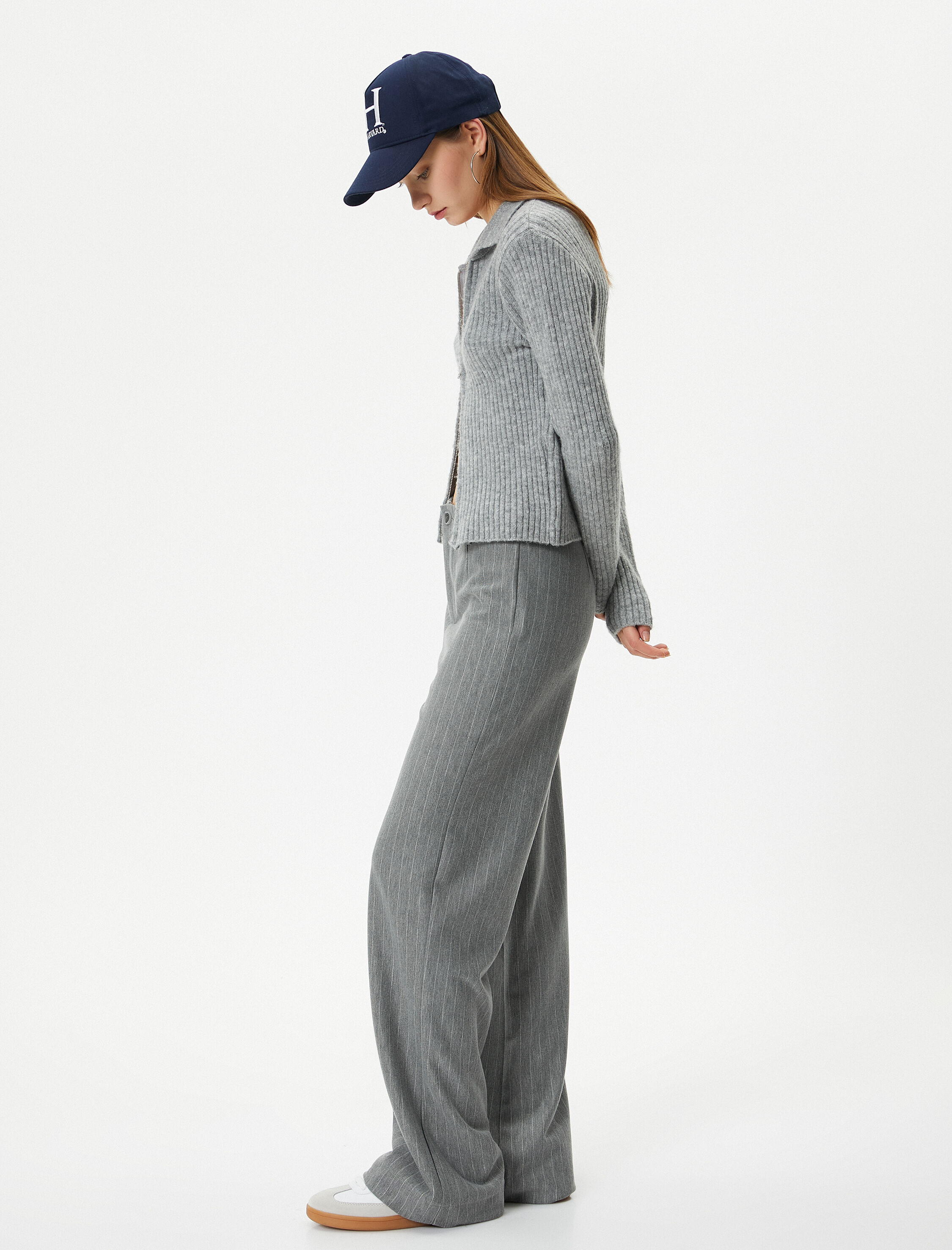   Geniş Paça Kumaş Pantolon Yüksek Bel Rahat Kalıp