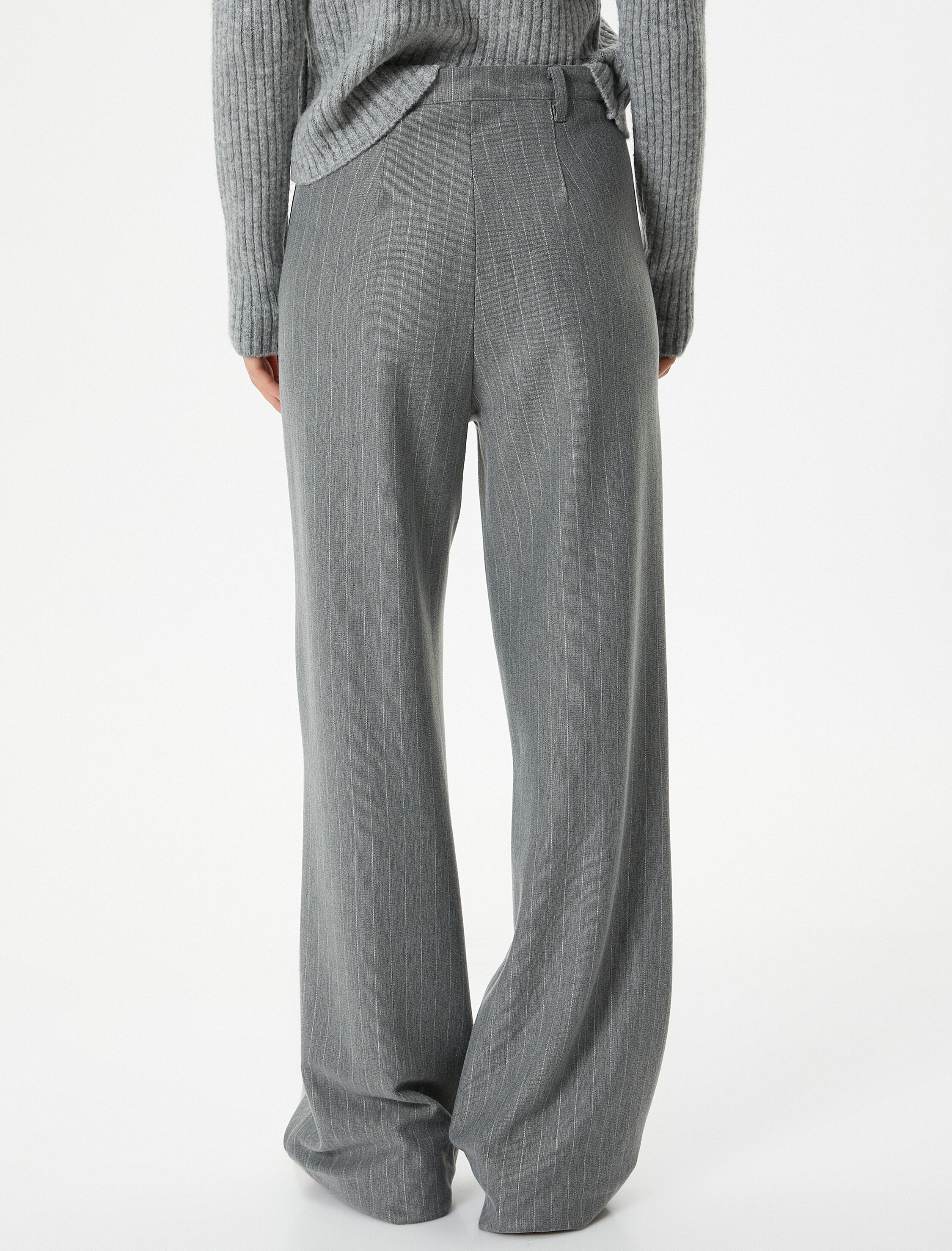   Geniş Paça Kumaş Pantolon Yüksek Bel Rahat Kalıp