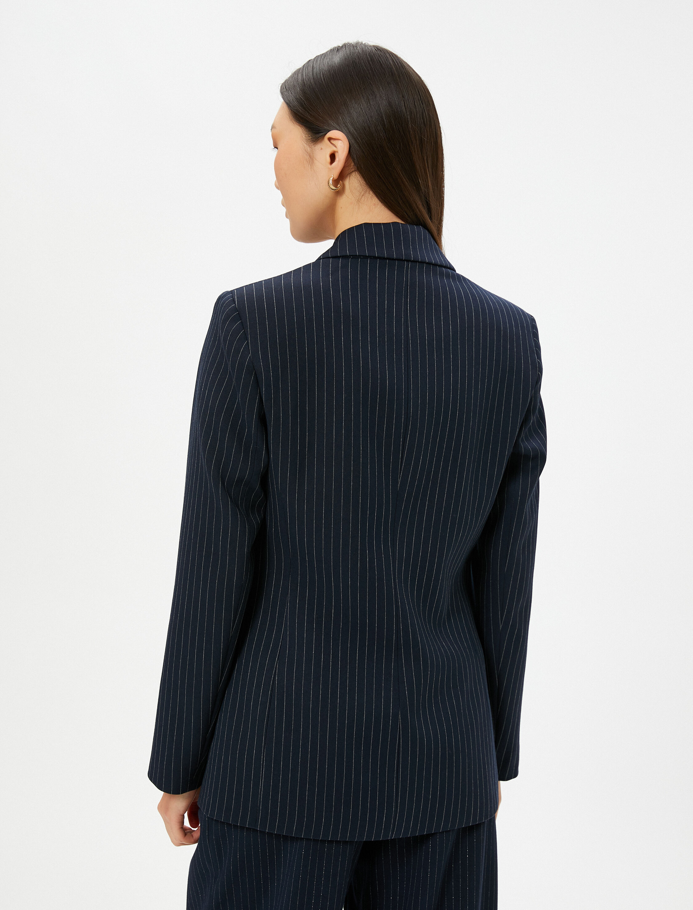   Blazer Ceket Kruvaze Düğmeli Kapaklı Cepli