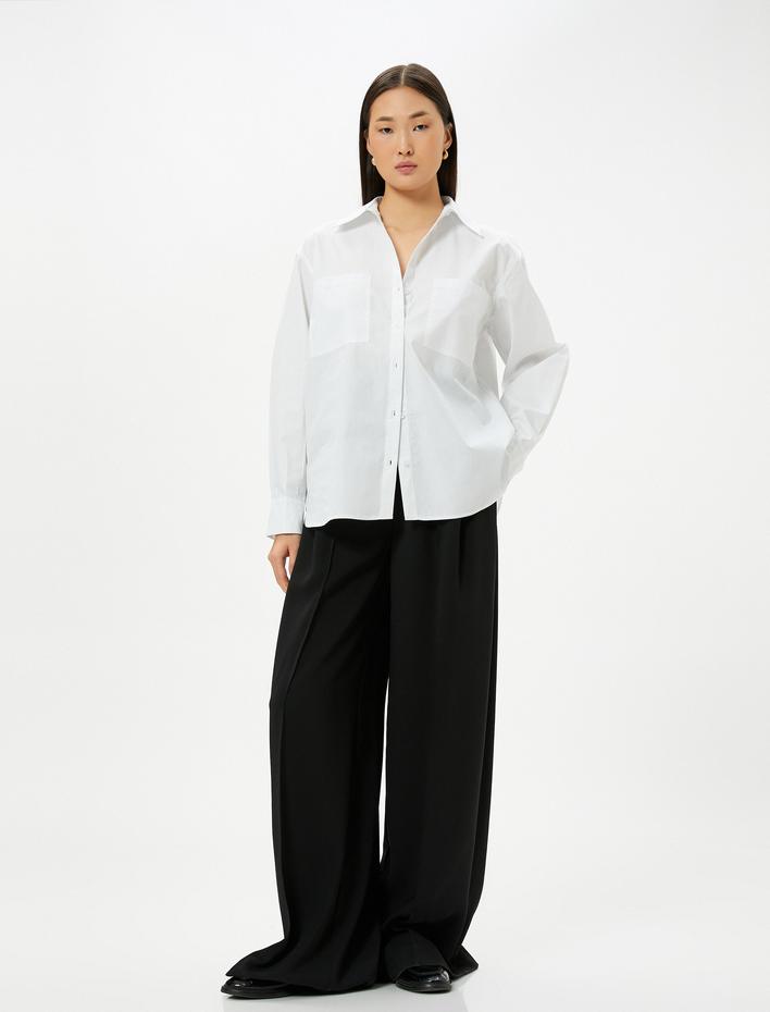  Klasik Poplin Gömlek Uzun Kollu Düğmeli Manşet Yaka Regular Fit