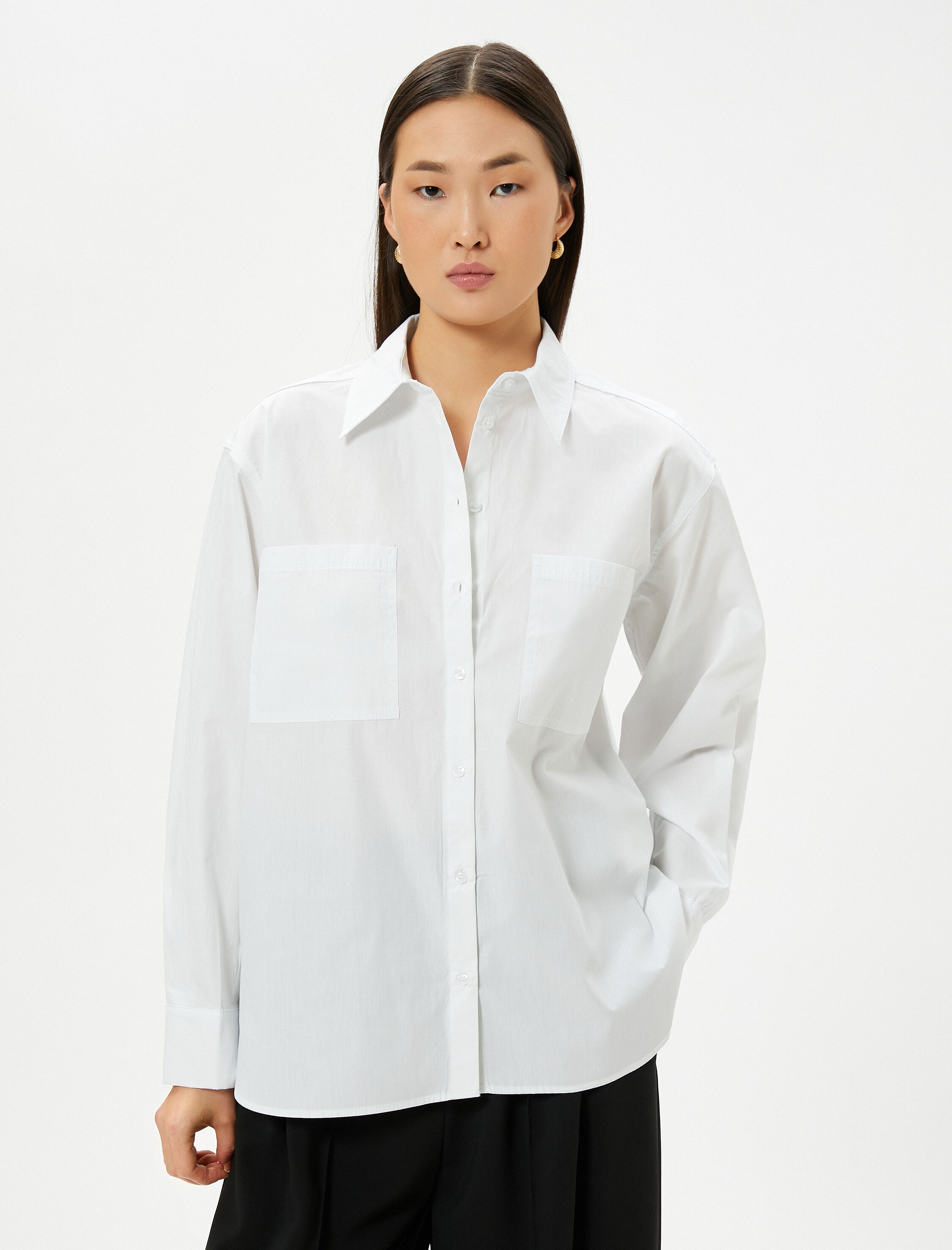   Klasik Poplin Gömlek Uzun Kollu Düğmeli Manşet Yaka Regular Fit