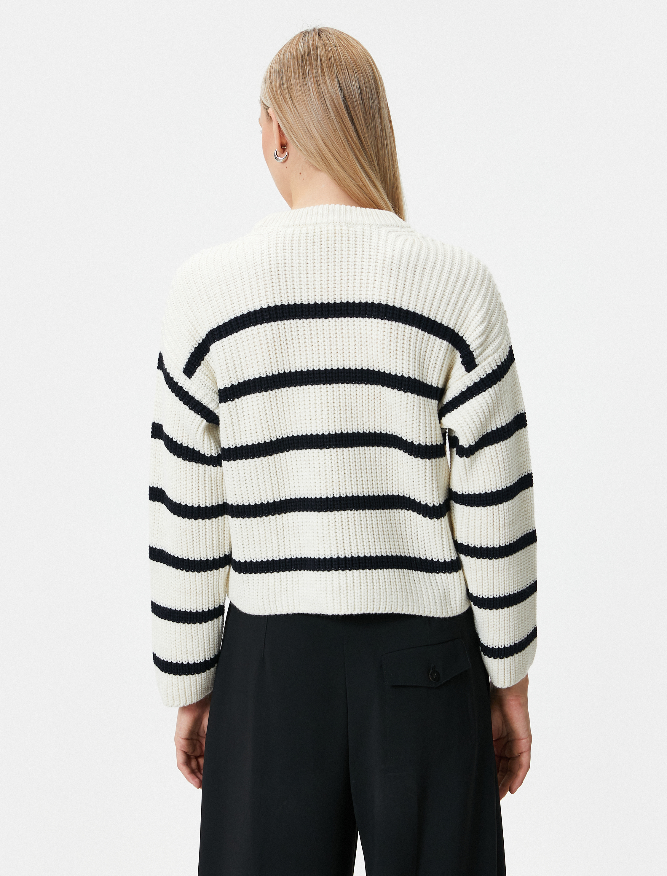   Örgü Kazak Bisiklet Yaka