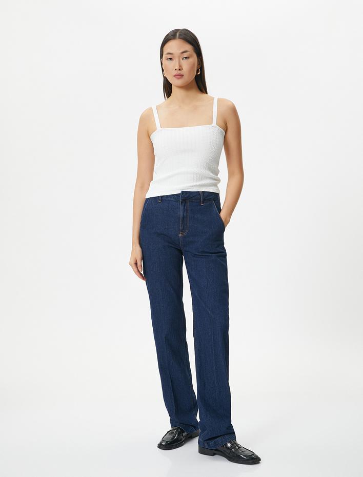  Askılı Atlet Dokulu Kare Yaka