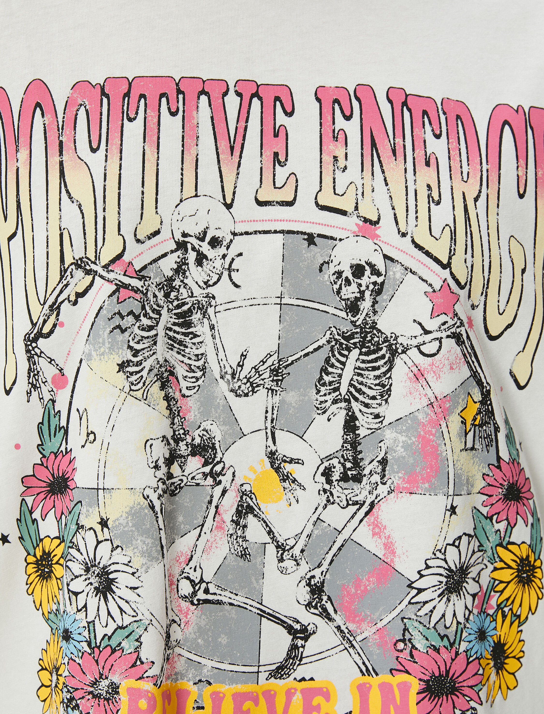   Baskılı  Tişört Kısa Kollu Bisiklet Yaka Rahat Kalıp Pamuklu