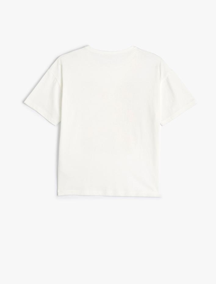 Kız Çocuk Anime Tişört Kısa Kollu Bisiklet Yaka Pamuklu