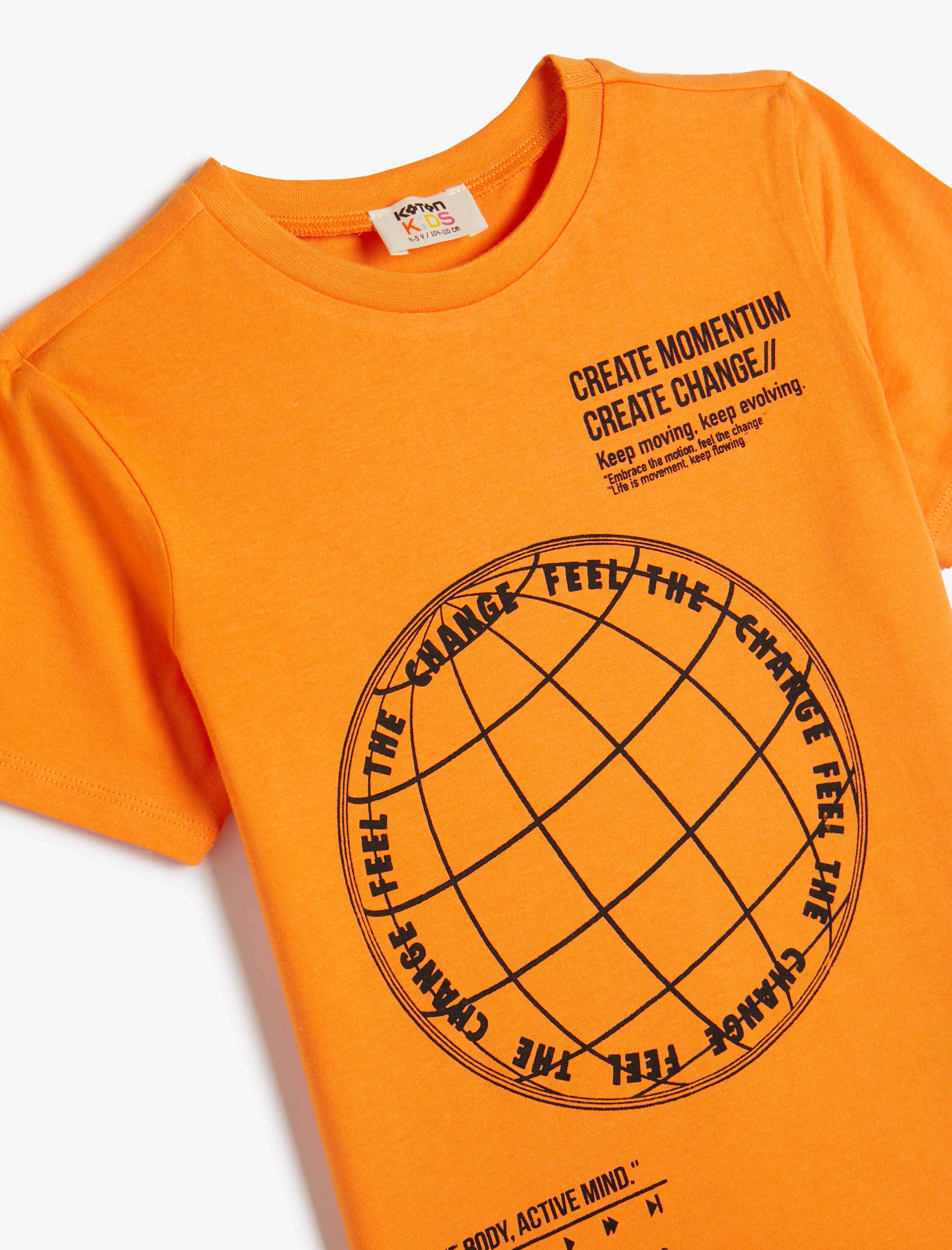  Erkek Çocuk Tişört Slogan Baskılı Kısa Kollu Bisiklet Yaka Pamuklu