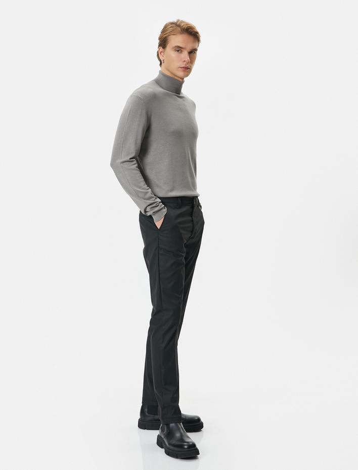  Balıkçı Yaka Kazak Triko Basic Uzun Kollu Viskon Karışımlı