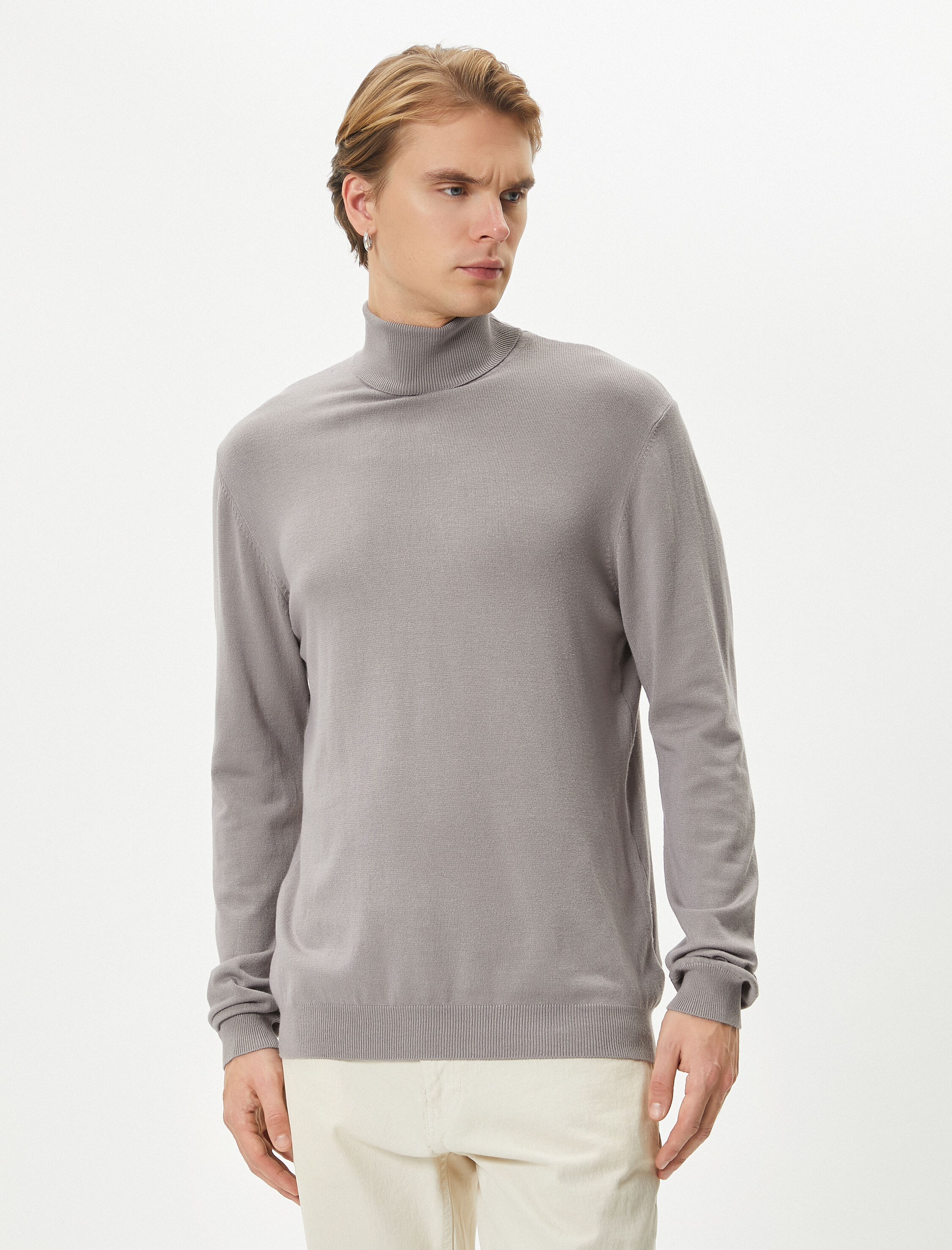   Boğazlı Kazak Triko Slim Fit Uzun Kollu