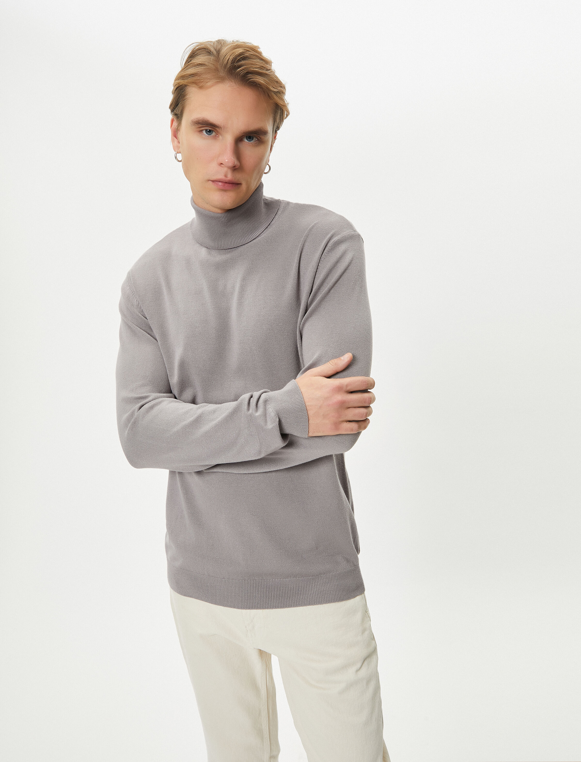   Boğazlı Kazak Triko Slim Fit Uzun Kollu