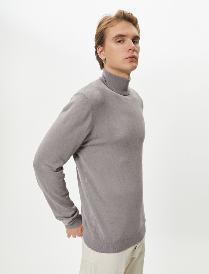  Boğazlı Kazak Triko Slim Fit Uzun Kollu