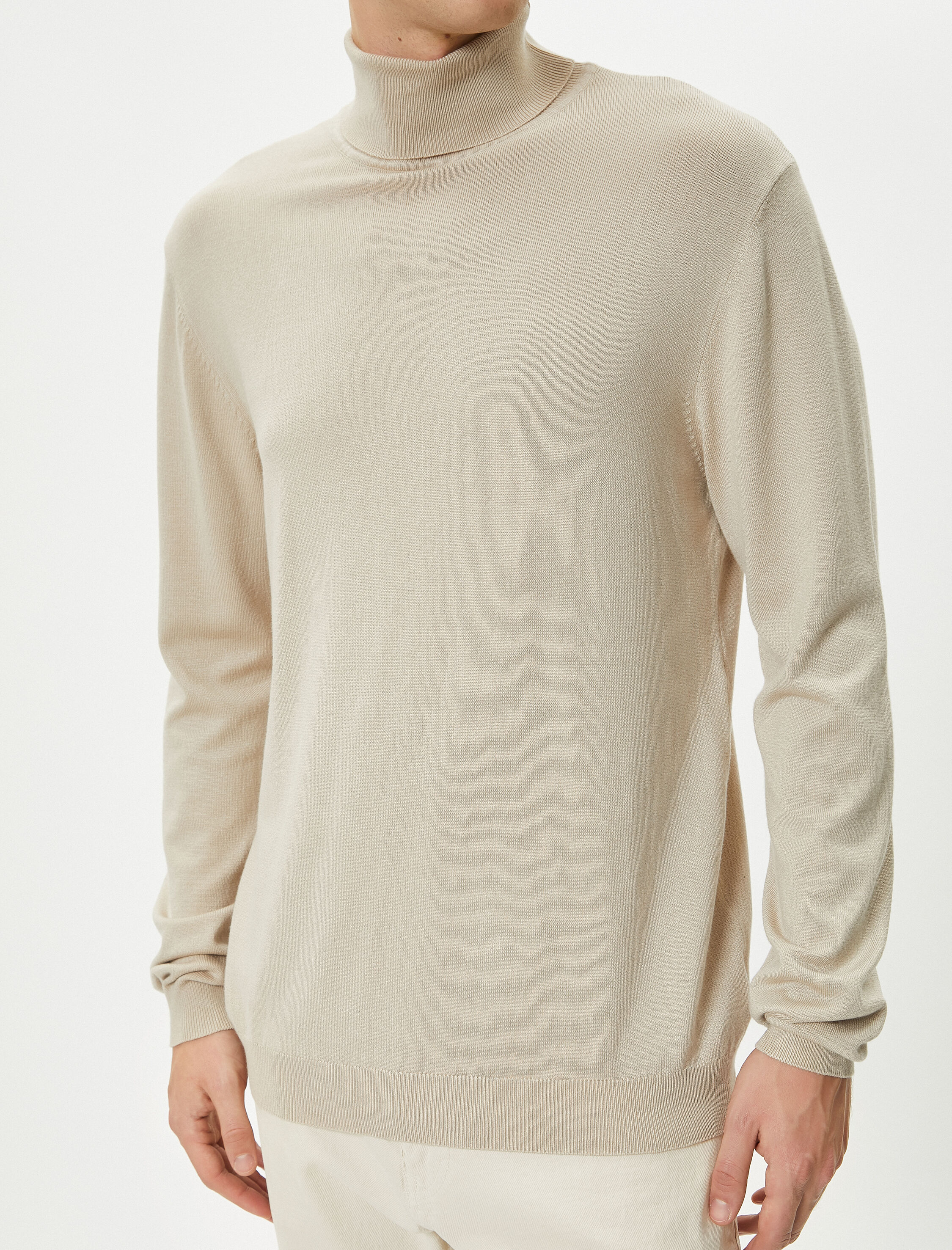   Boğazlı Kazak Triko Slim Fit Uzun Kollu