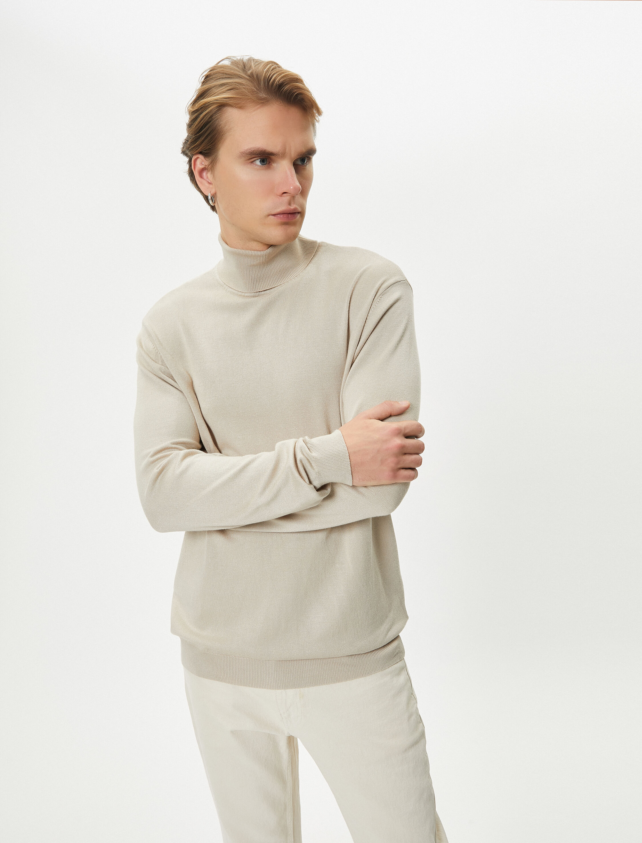   Boğazlı Kazak Triko Slim Fit Uzun Kollu