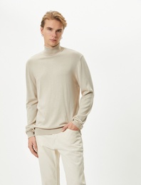 Boğazlı Kazak Triko Slim Fit Uzun Kollu