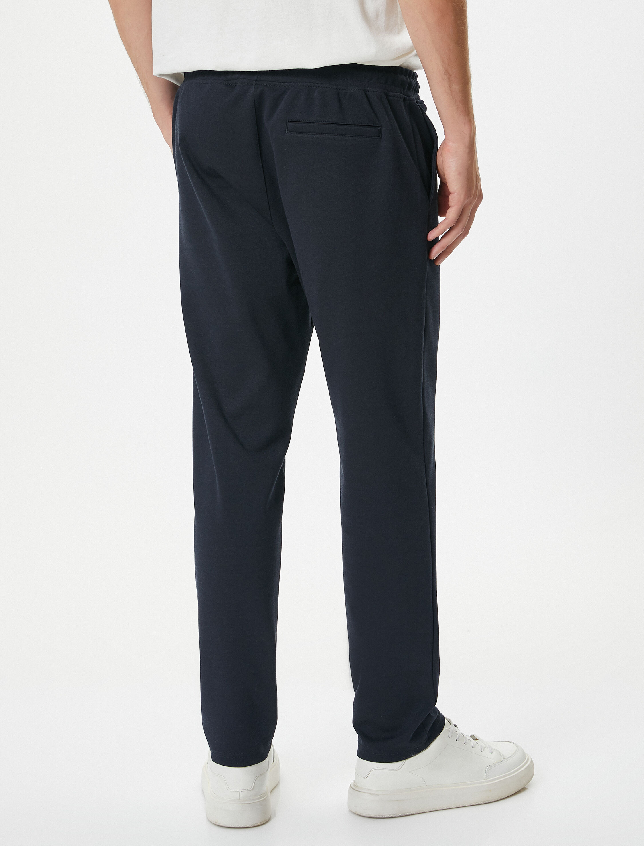   Beli Bağcıklı Pantolon Slim Fit Cep Detaylı Katlı Paça