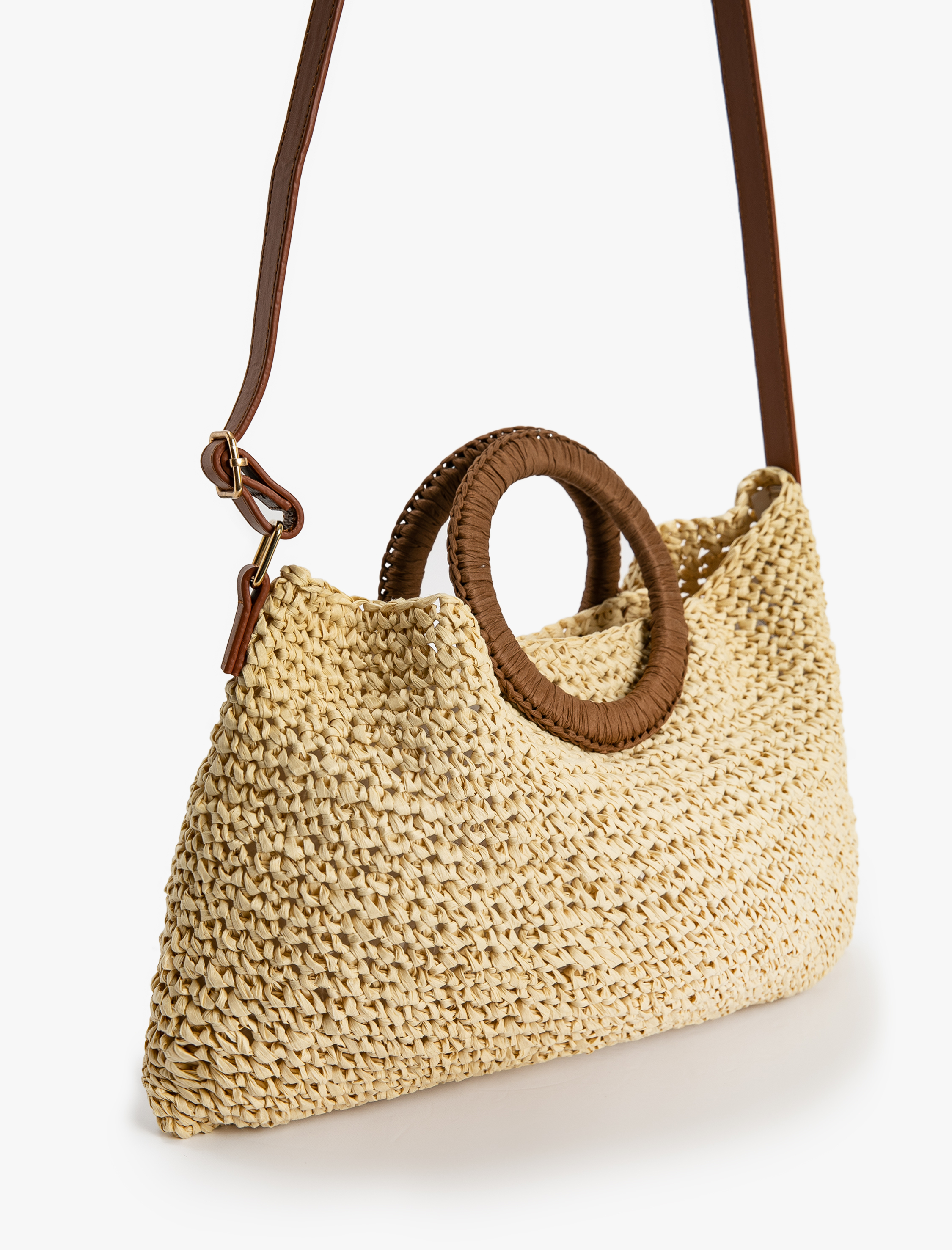  Kadın Hasır Çanta Çapraz Askılı Tutma Saplı