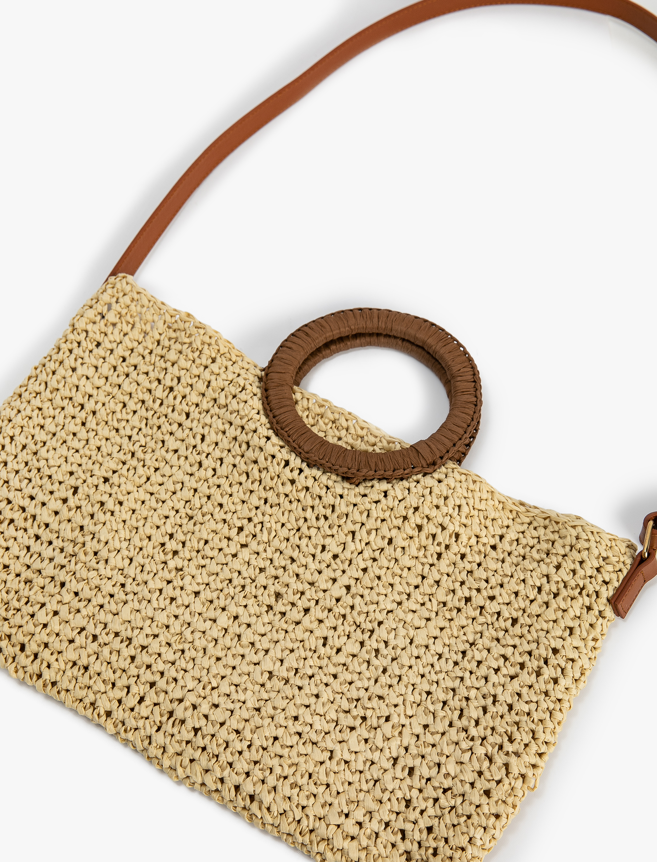  Kadın Hasır Çanta Çapraz Askılı Tutma Saplı