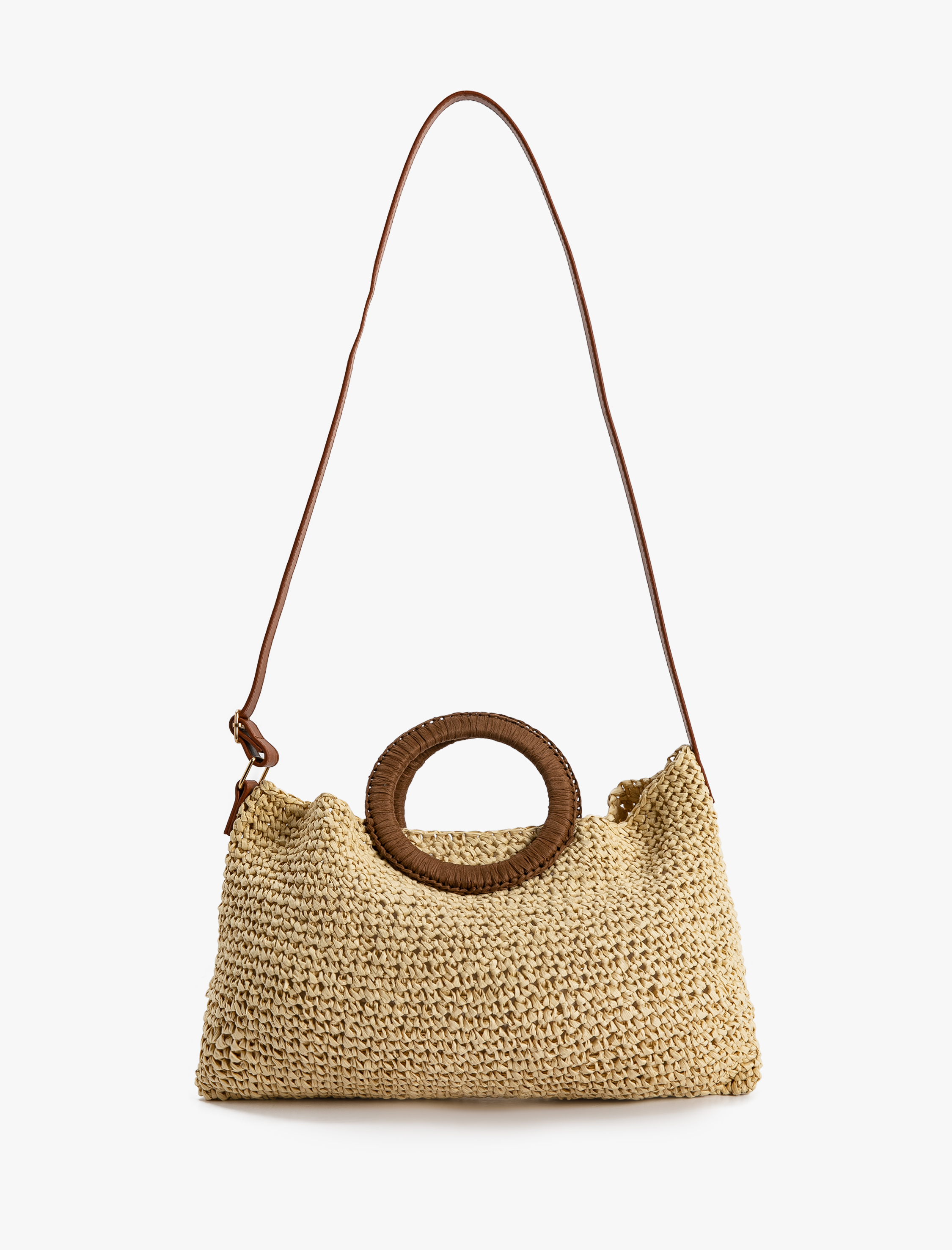  Kadın Hasır Çanta Çapraz Askılı Tutma Saplı