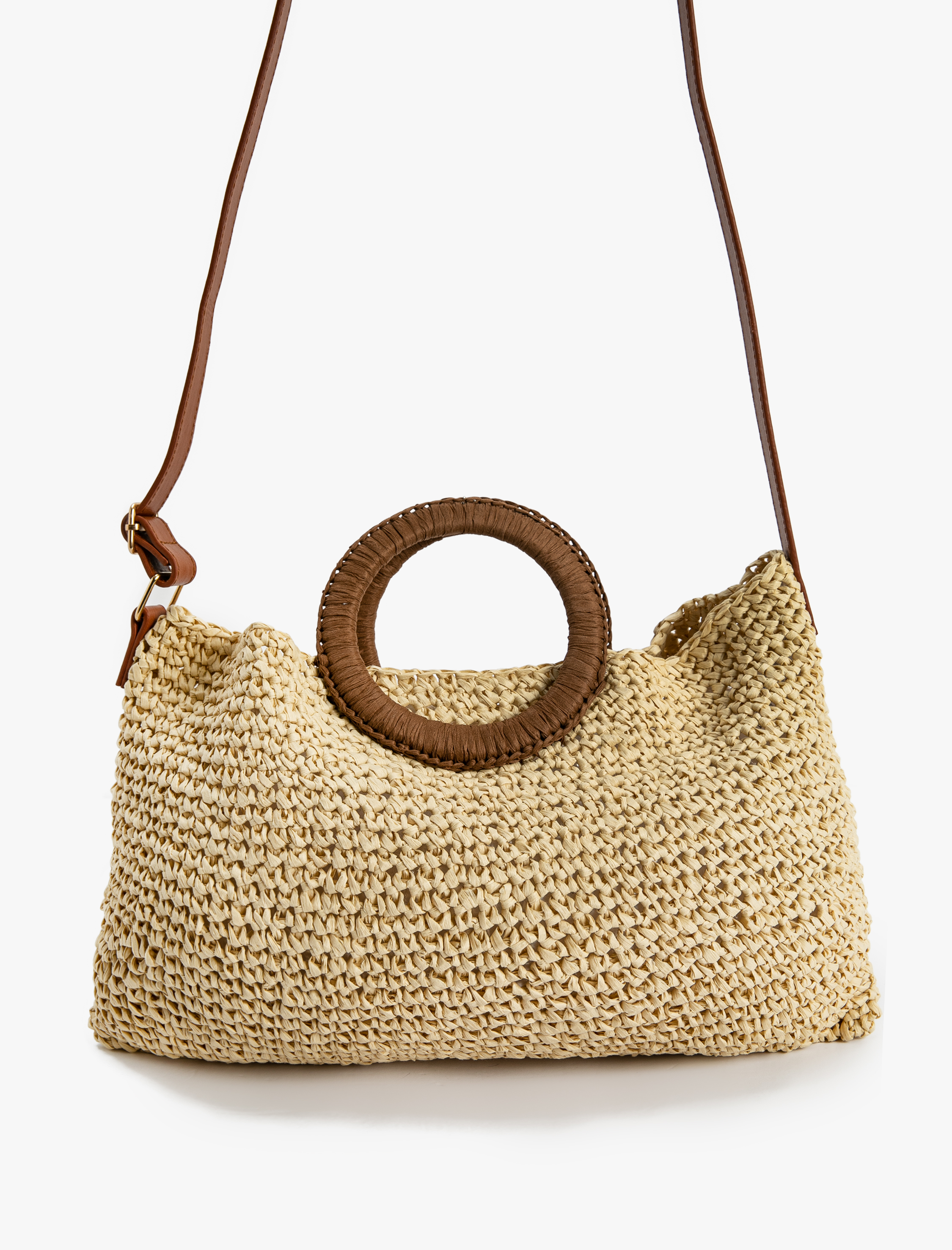  Kadın Hasır Çanta Çapraz Askılı Tutma Saplı