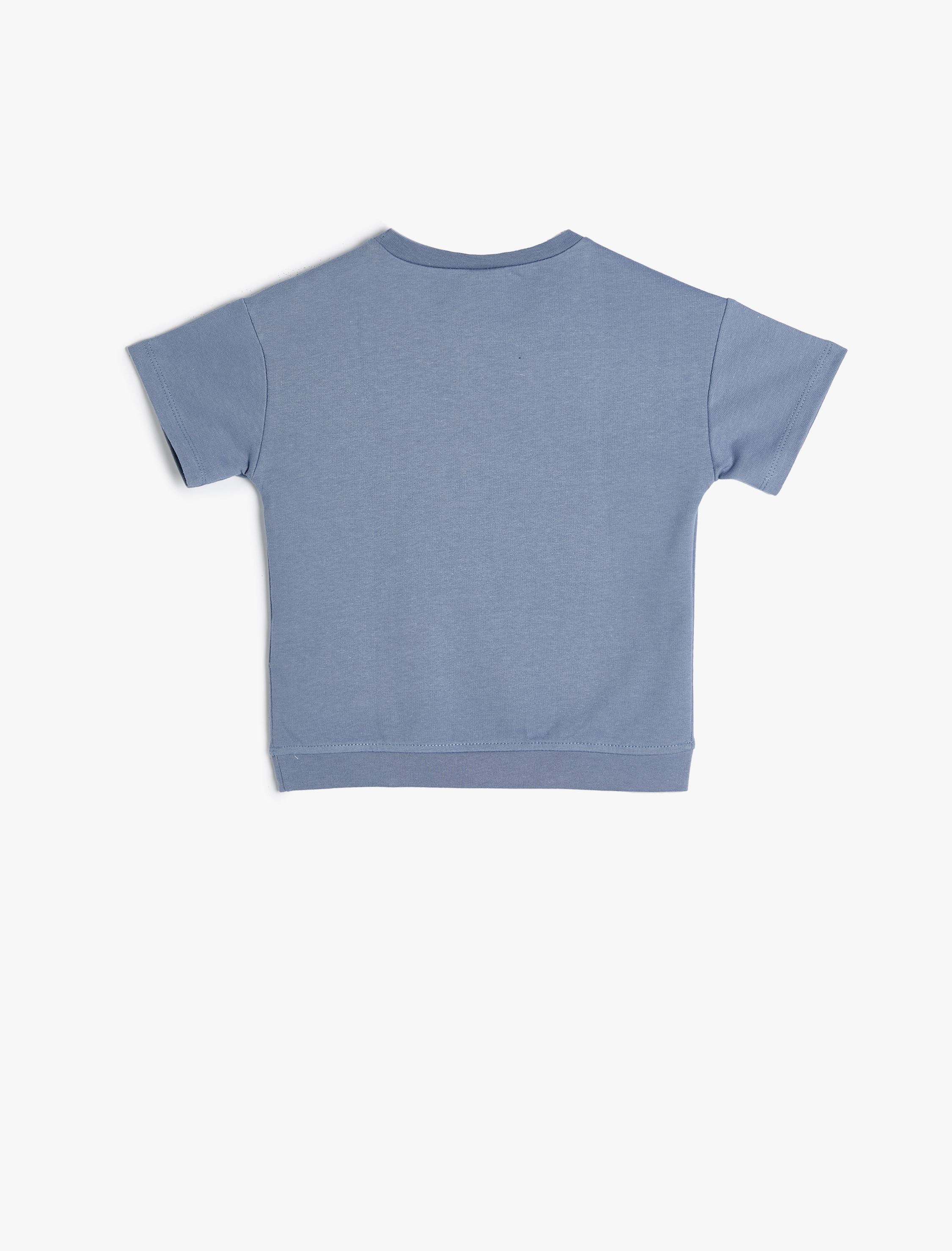  Erkek Bebek Slogan Baskılı Tişört Kısa Kollu Bisiklet Yaka Pamuklu