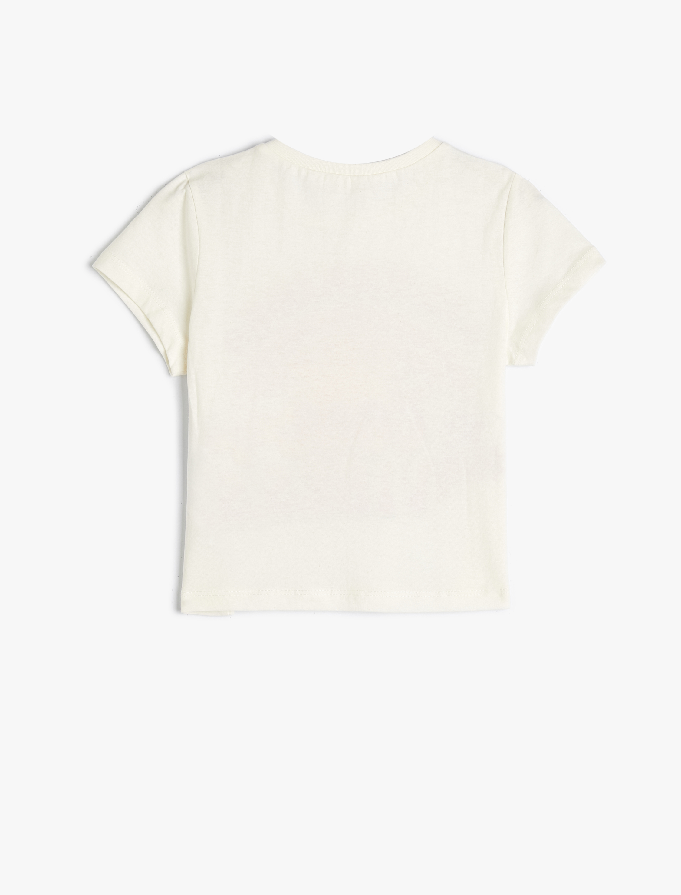  Kız Çocuk Tişört Yaz Temalı Baskılı Kısa Kollu Bisiklet Yaka Pamuklu