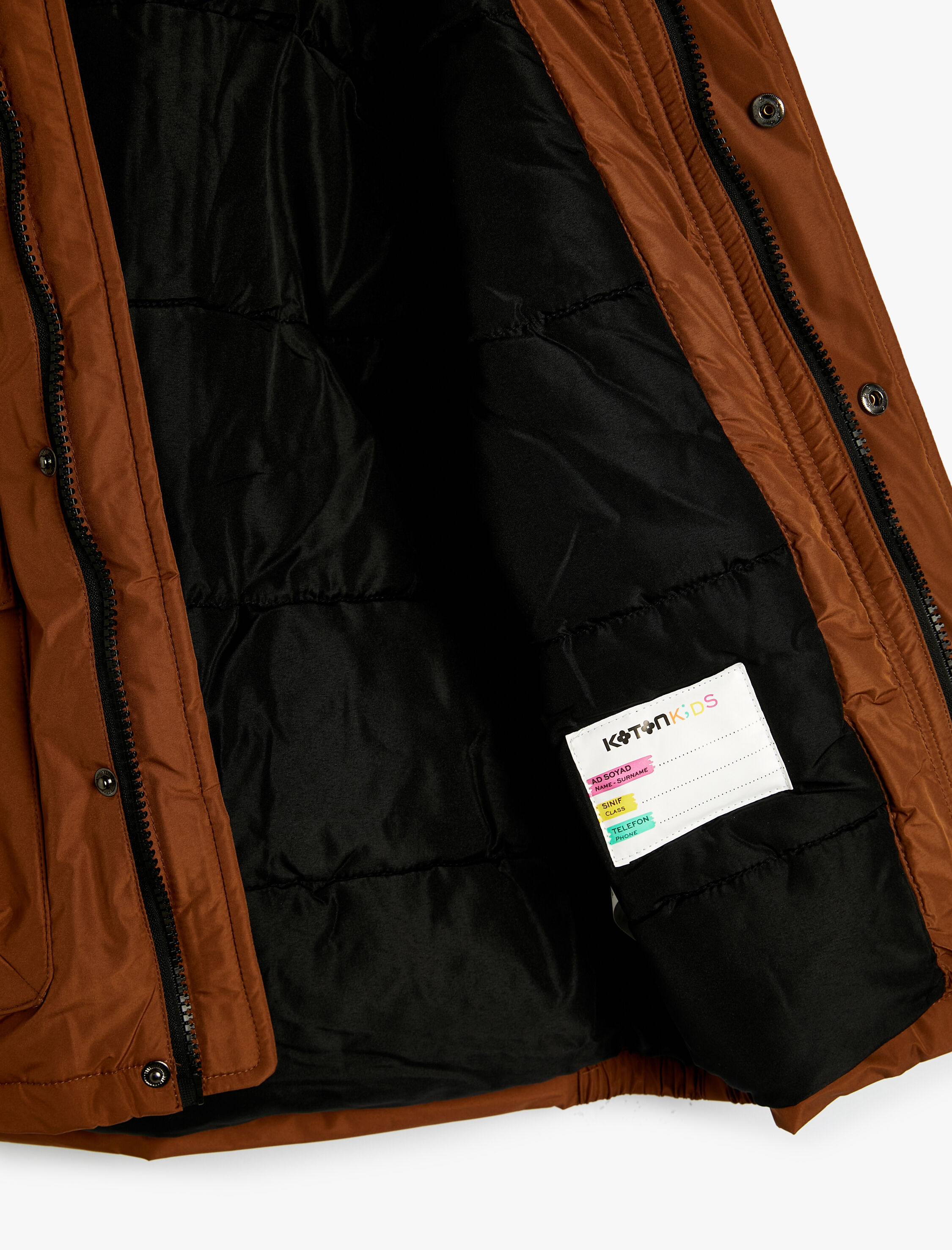  Erkek Çocuk Kapşonlu Mont Rüzgar Kapaklı Cep ve Fermuar Detaylı