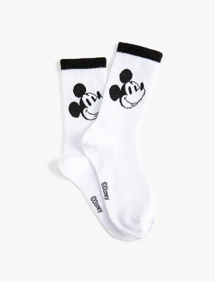 Kadın Mickey Mouse Soket Çorap Lisanslı Desenli