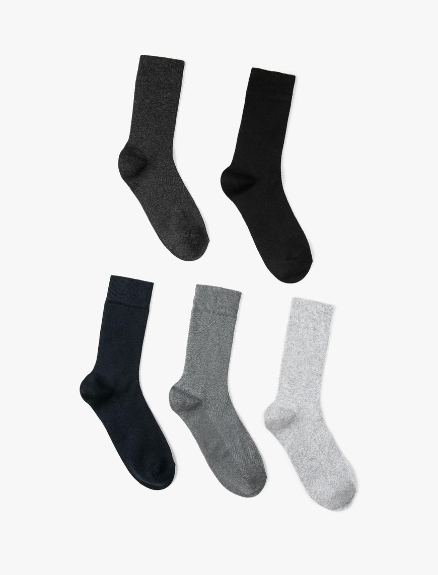  Erkek Basic 5'li Soket Çorap Seti Çok Renkli