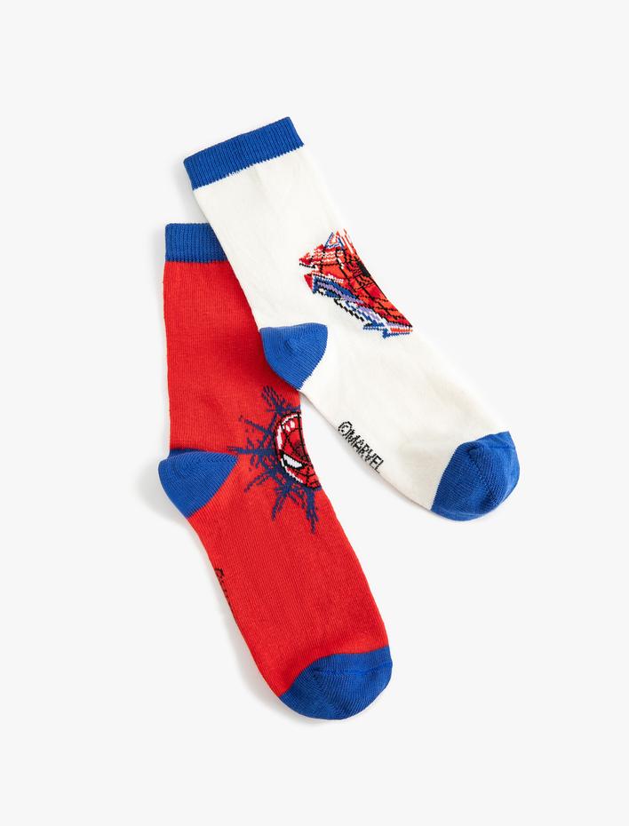 Erkek Çocuk 2'li Spider Man Baskılı Çorap Seti Lisanslı