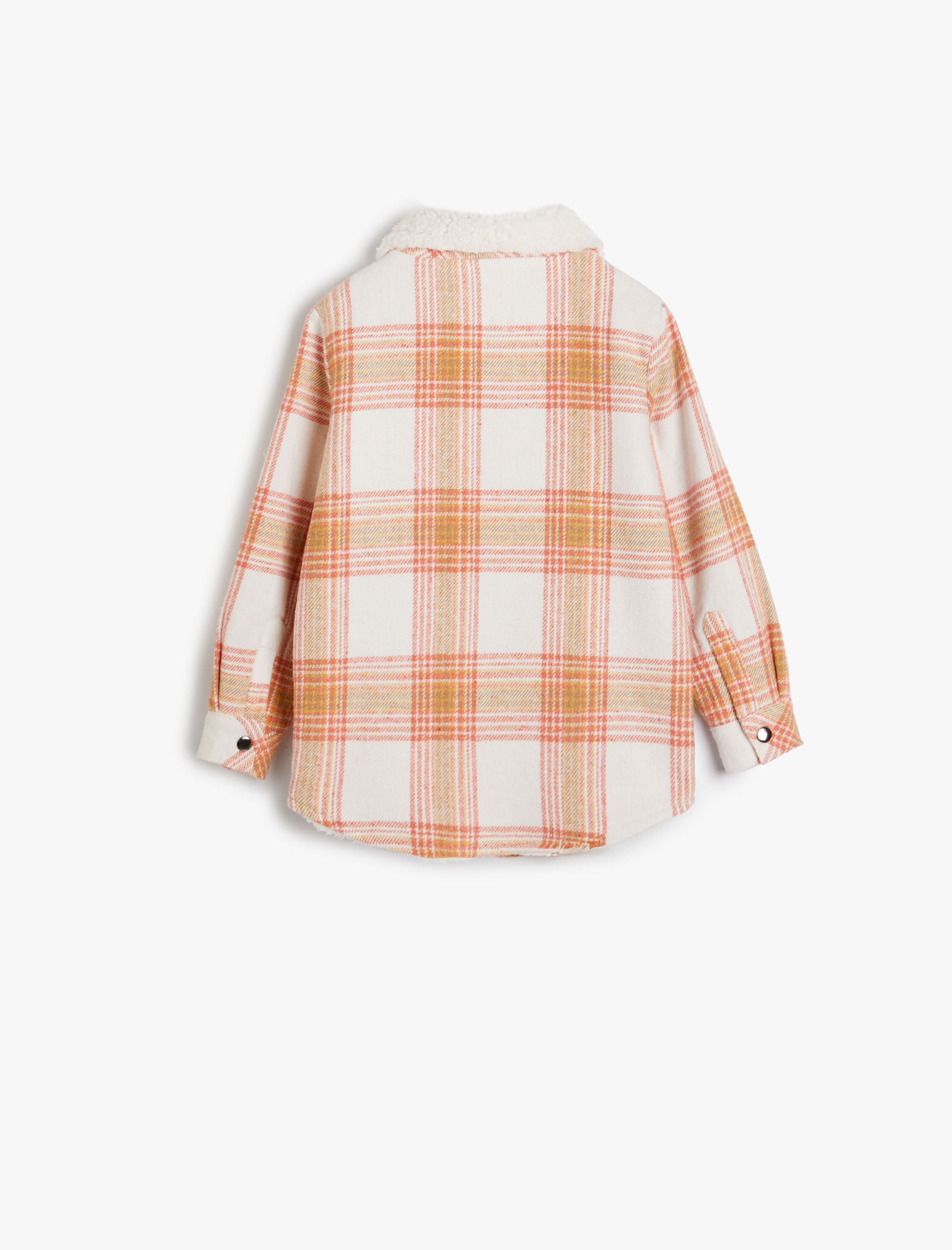  Kız Çocuk Oduncu Gömlek Ceket Peluş Astarlı Uzun Kollu Cepli