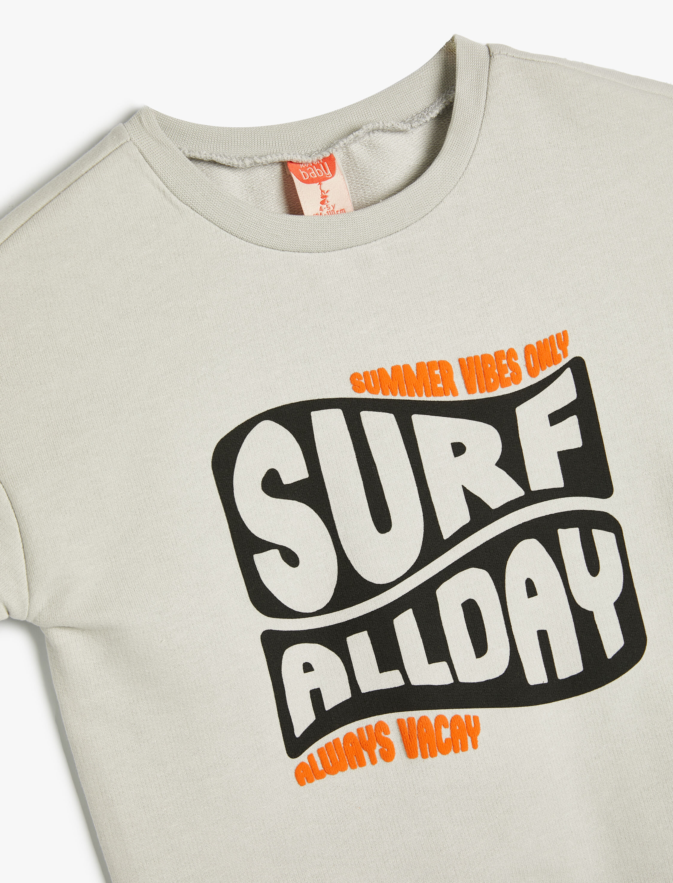  Erkek Bebek Tişört Slogan Baskılı Kısa Kollu Bisiklet Yaka Pamuklu