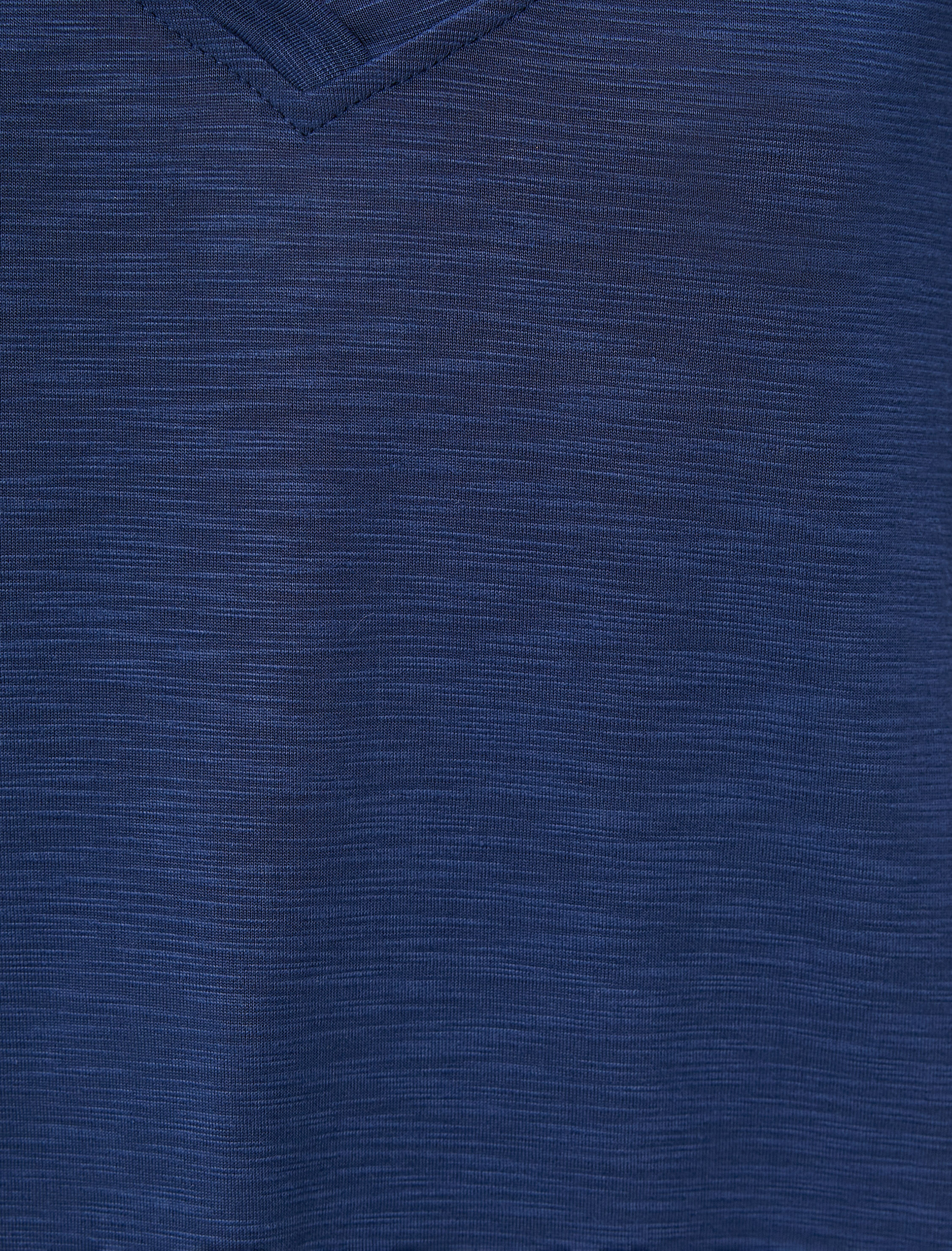   V Yaka Tişört Standart Kesim Kısa Kollu Modal Karışımlı