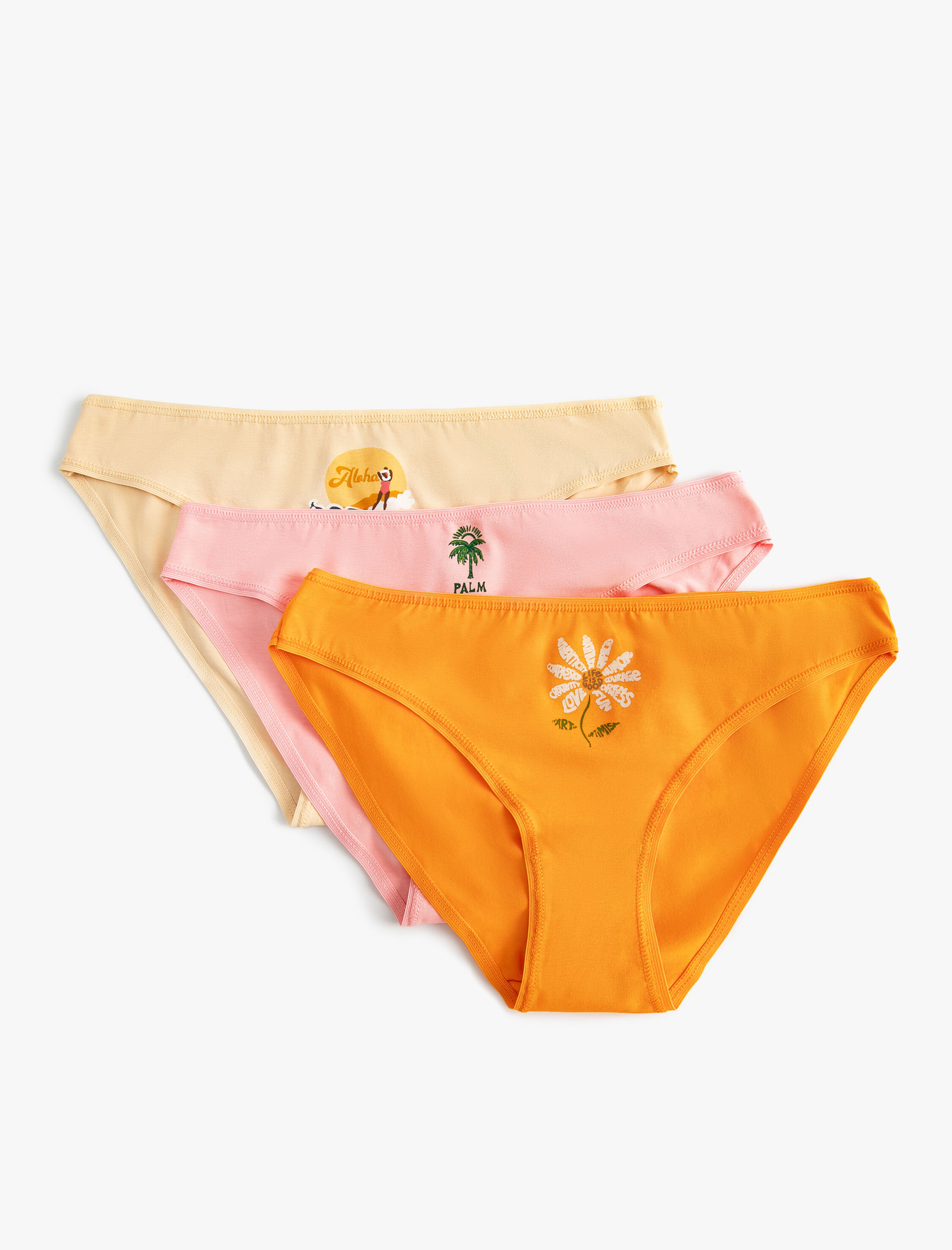 Koton Kadın Basic Brief Külot 3'lü Paket Baskılı Pamuklu - 1