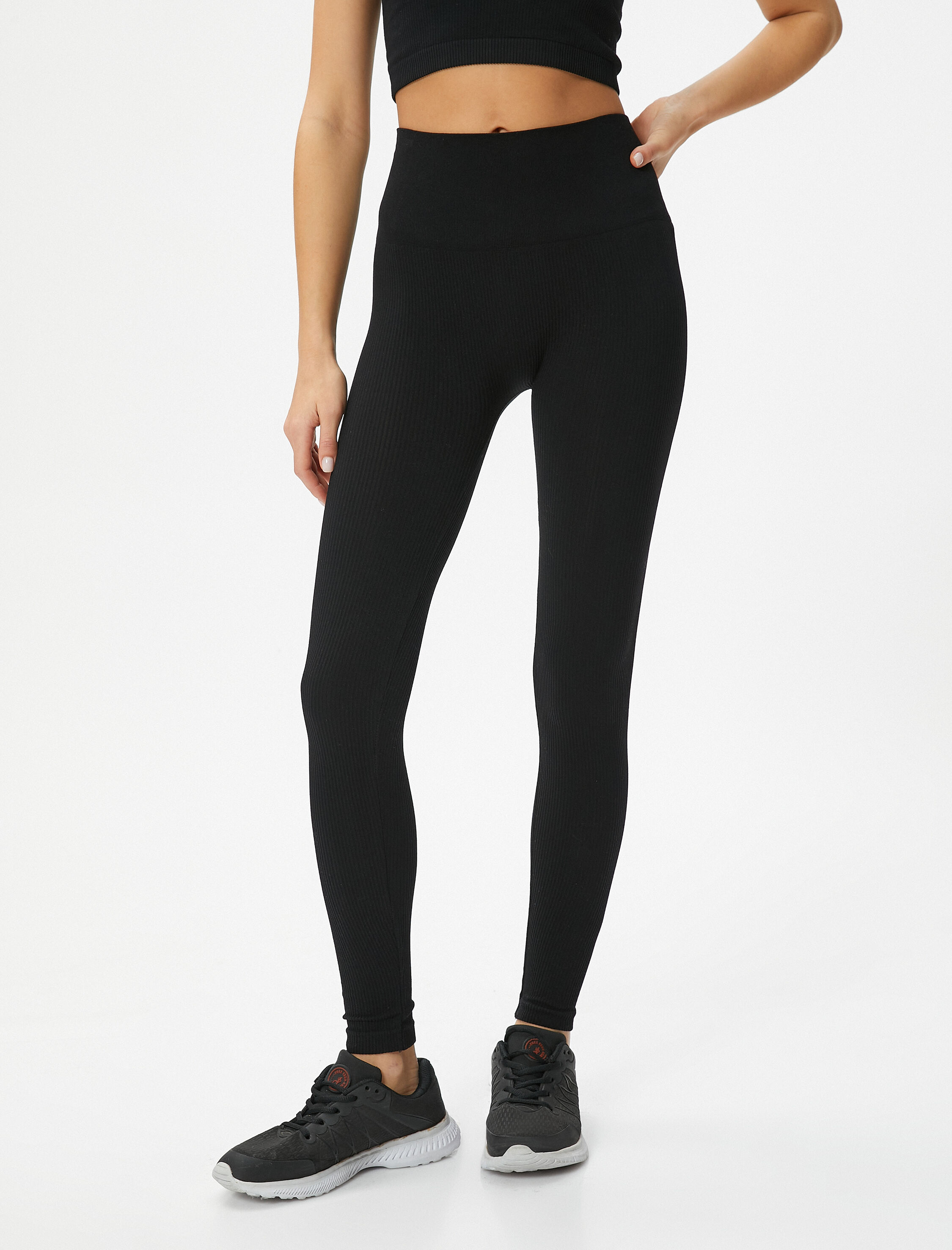   Spor Fitilli Tayt Yüksek Bel Slim Fit