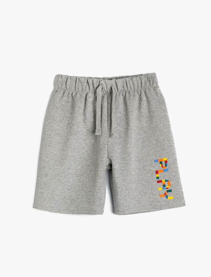 Erkek Çocuk Şort Beli Bağlamalı Oyun Baskı Detaylı